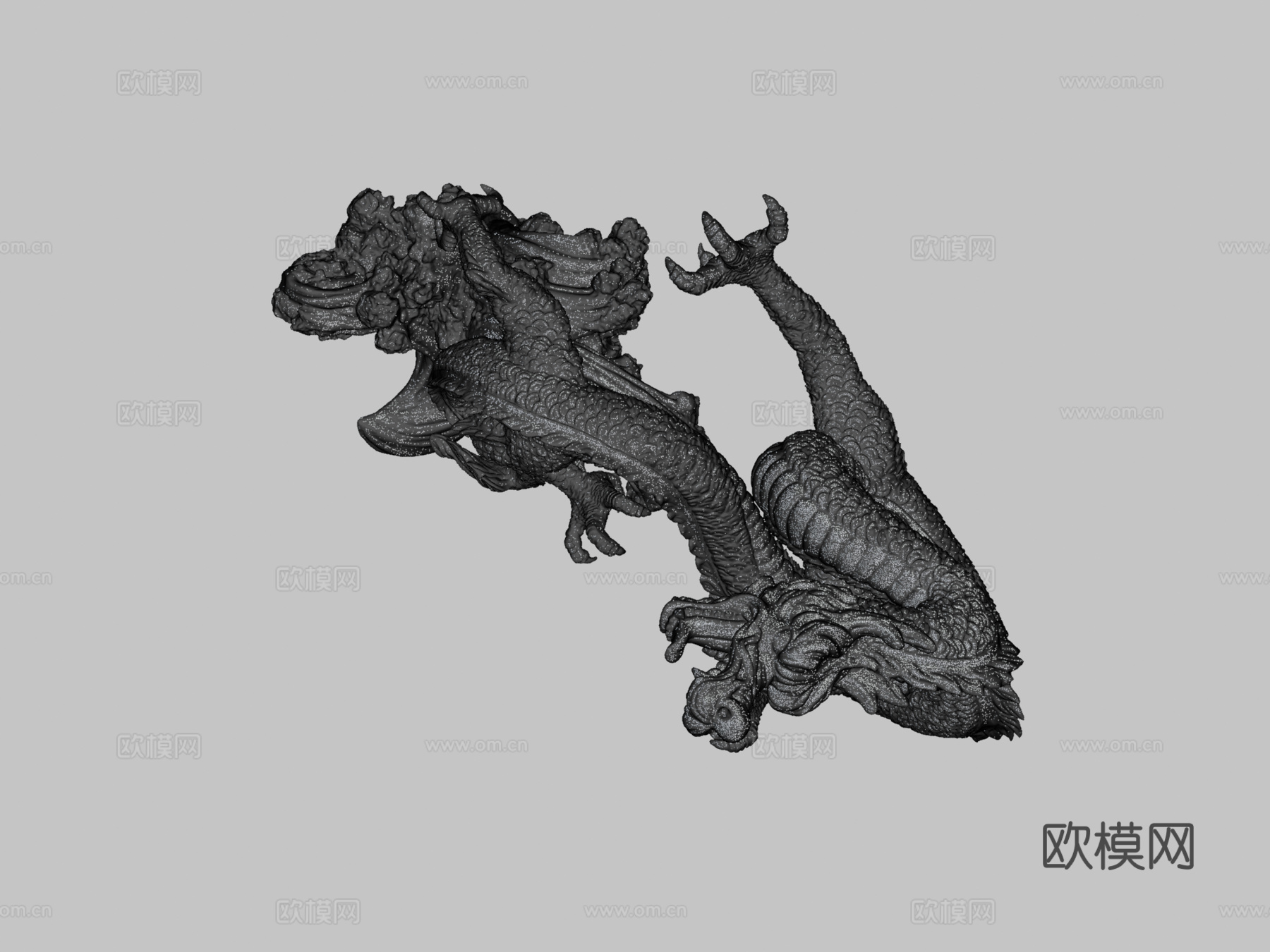 中国龙雕塑3d模型