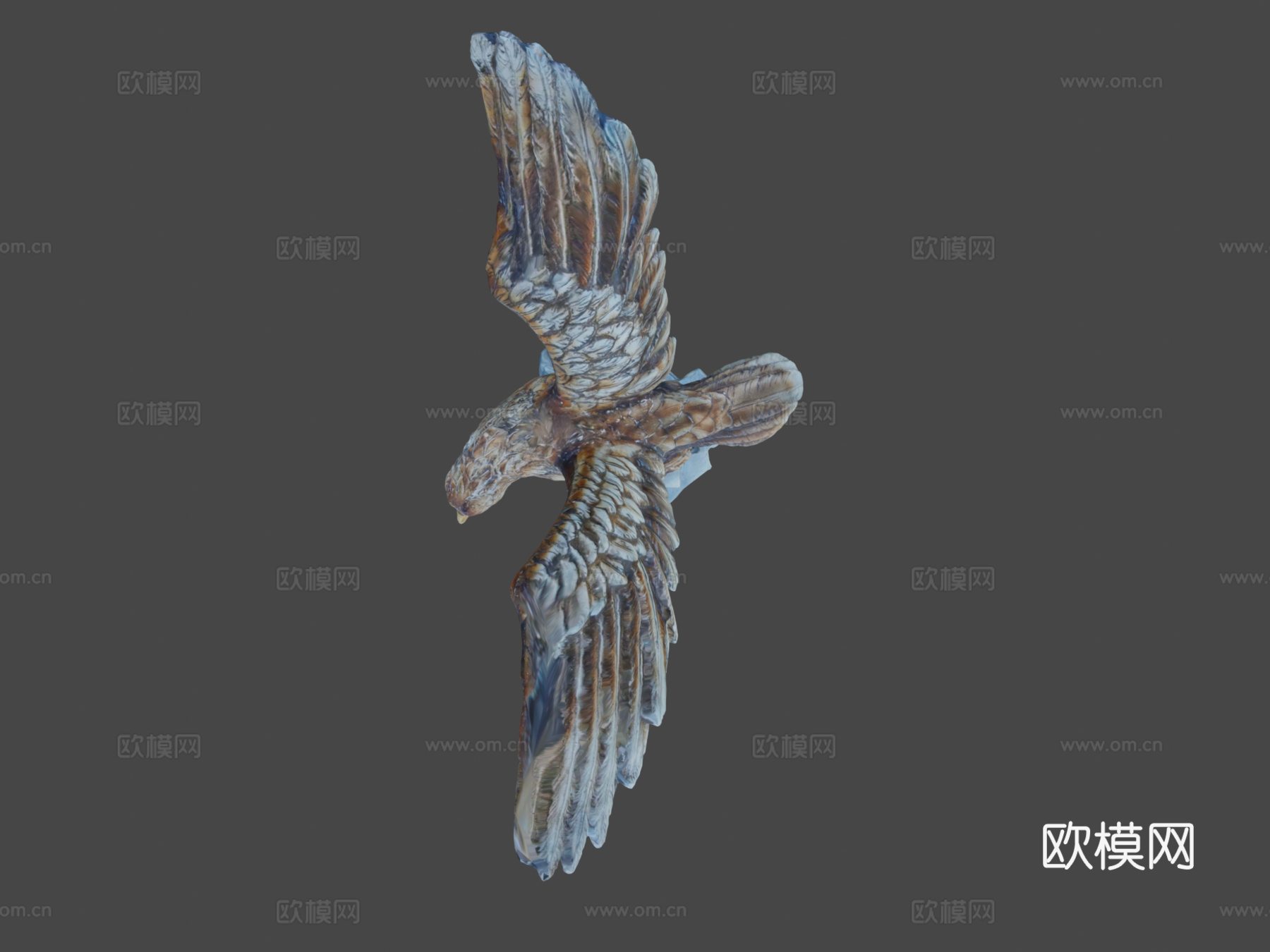 鹰雕像3d模型