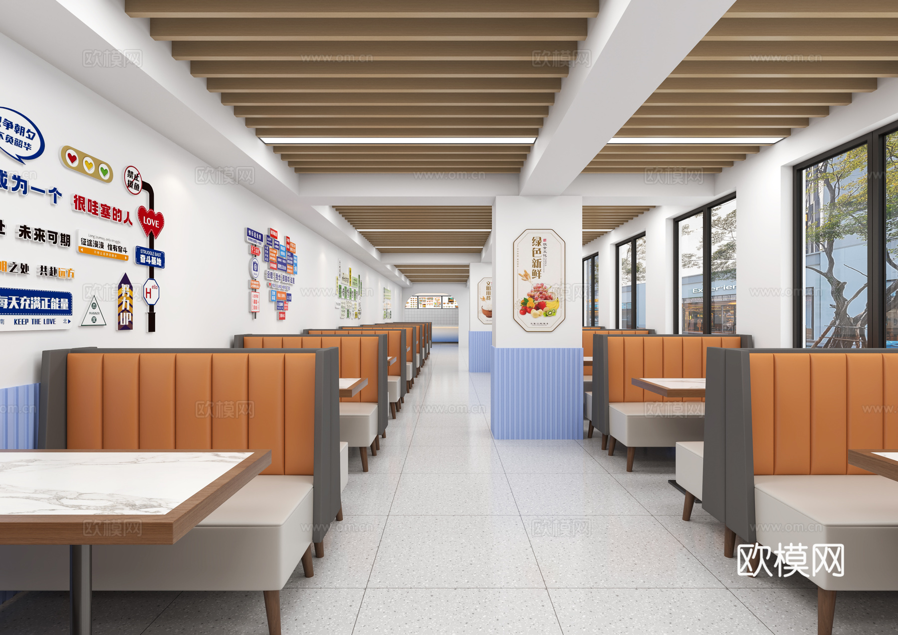 现代食堂 员工食堂 大学食堂 学校食堂 员工餐厅 食堂明档3d模型