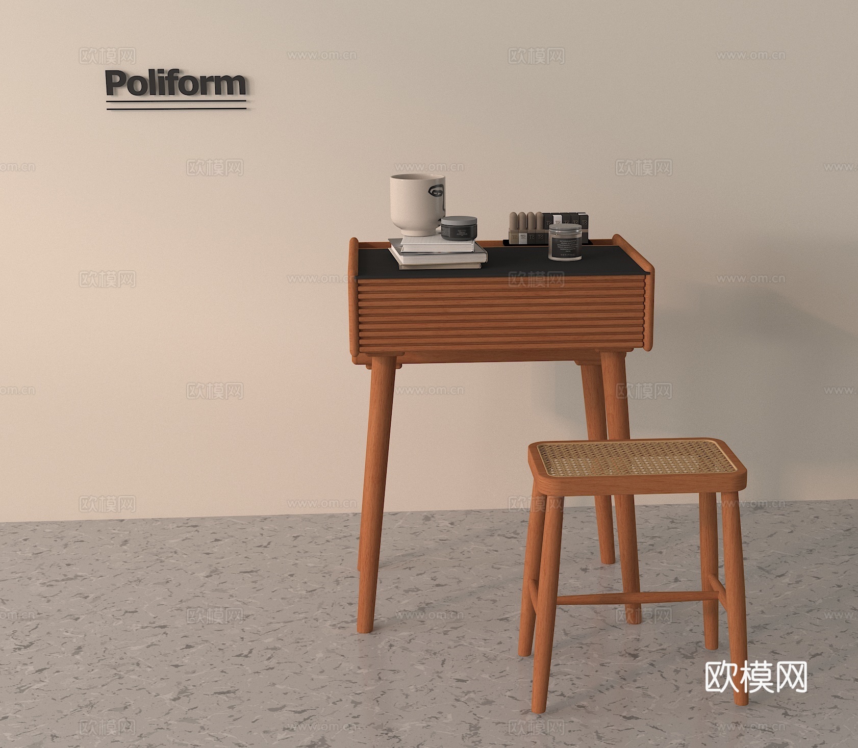 化妆台 梳妆台3d模型