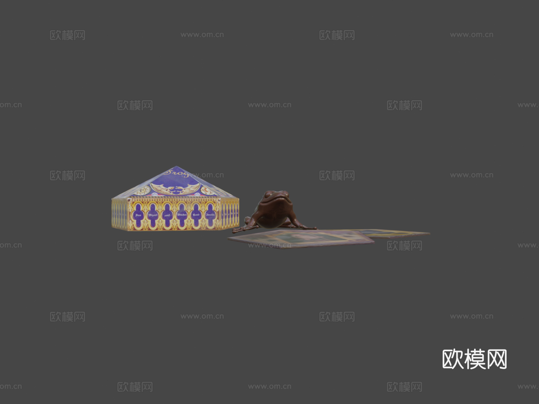 哈利波特巧克力蛙盒卡3d模型