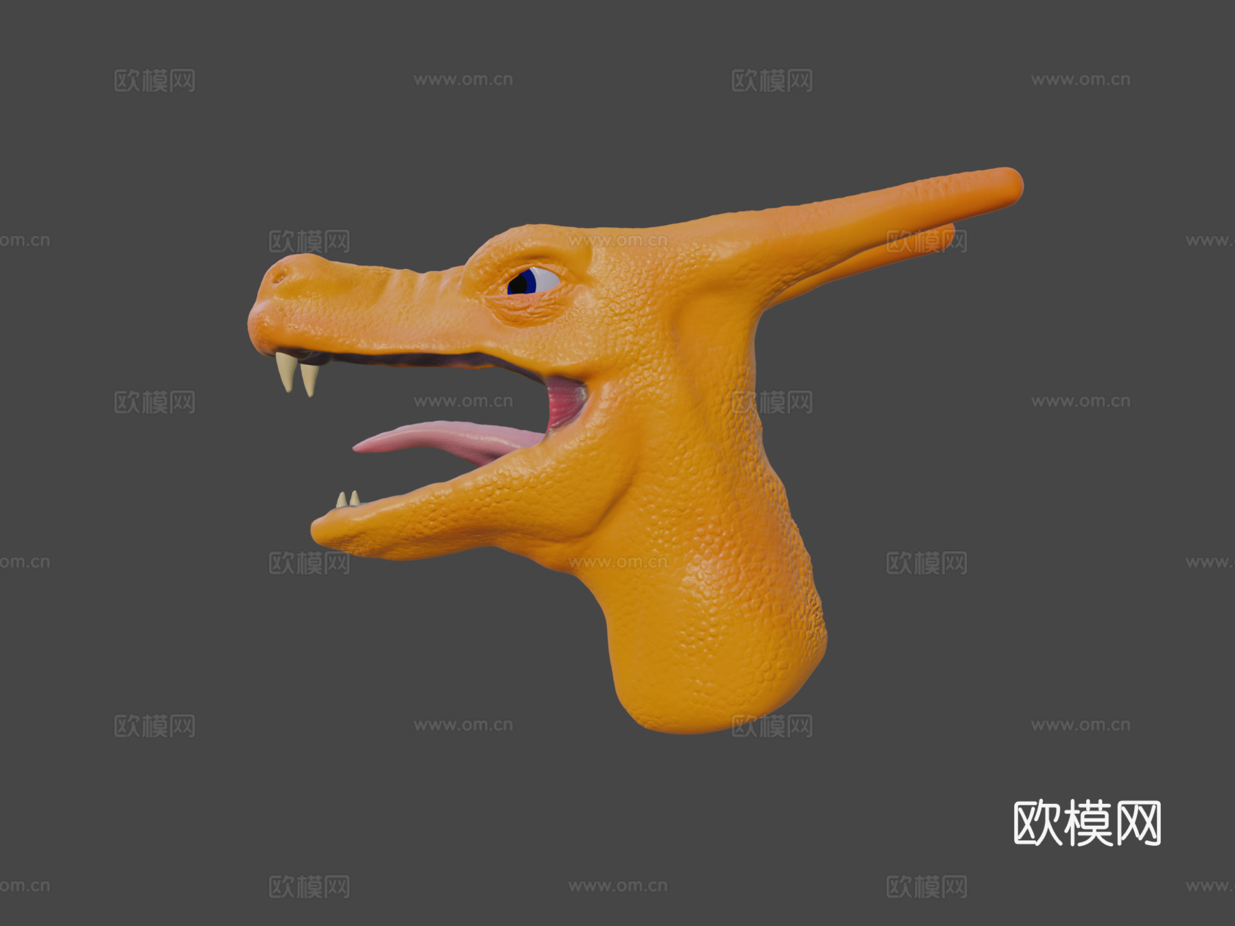 喷火龙头部雕塑3d模型