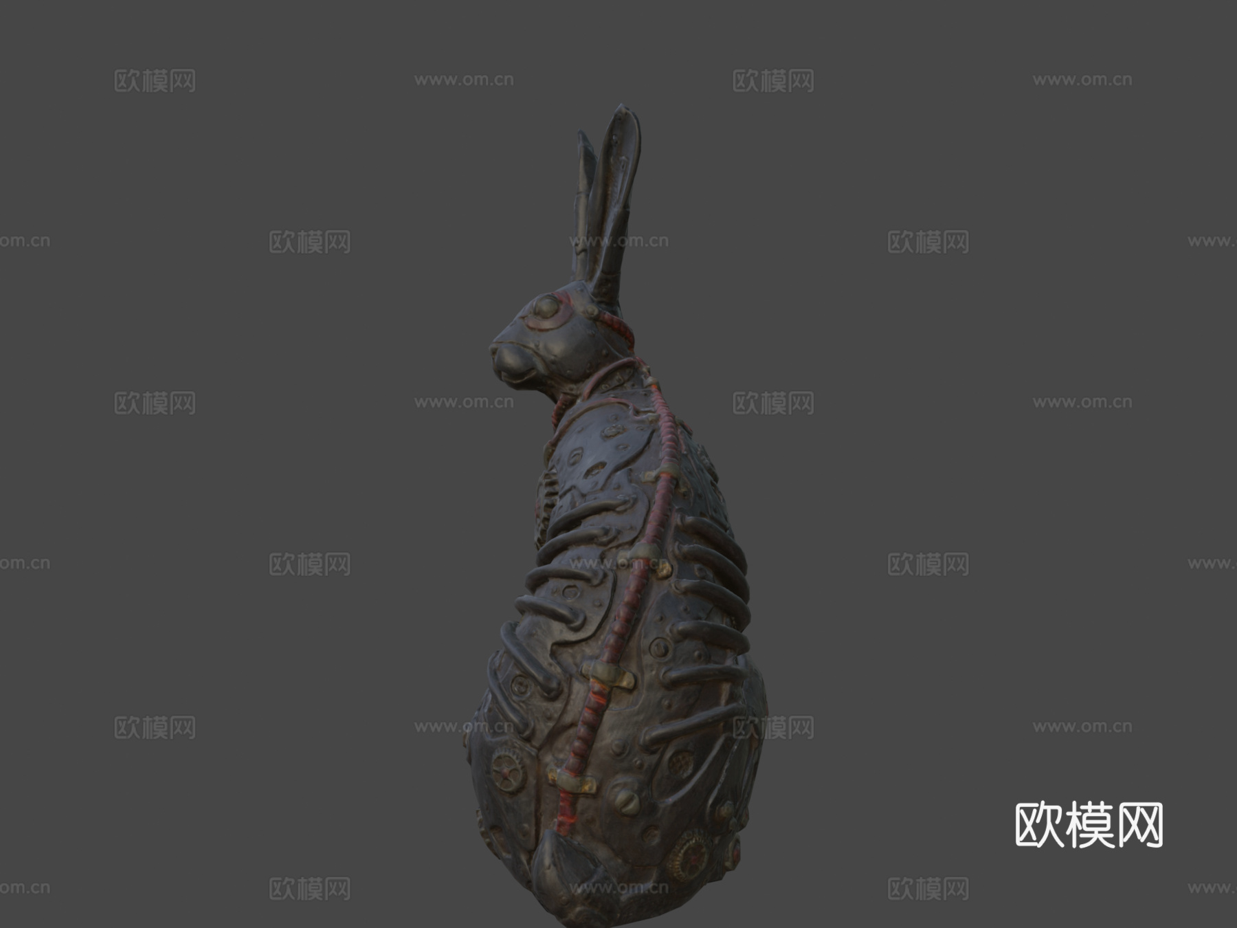 蒸汽朋克兔子雕像3d模型
