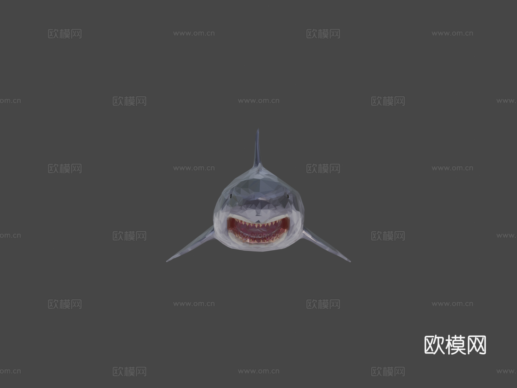 鲨鱼低多边形艺术海洋鱼3d模型