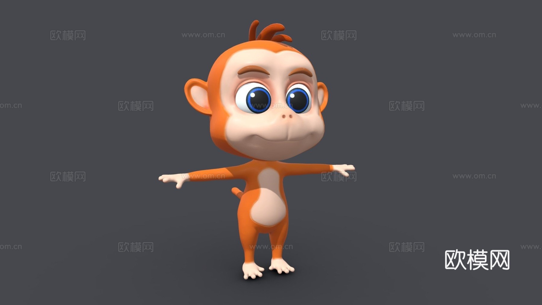 资产 - 卡通 - 动物 - 猴子 - 绑定3D3d模型