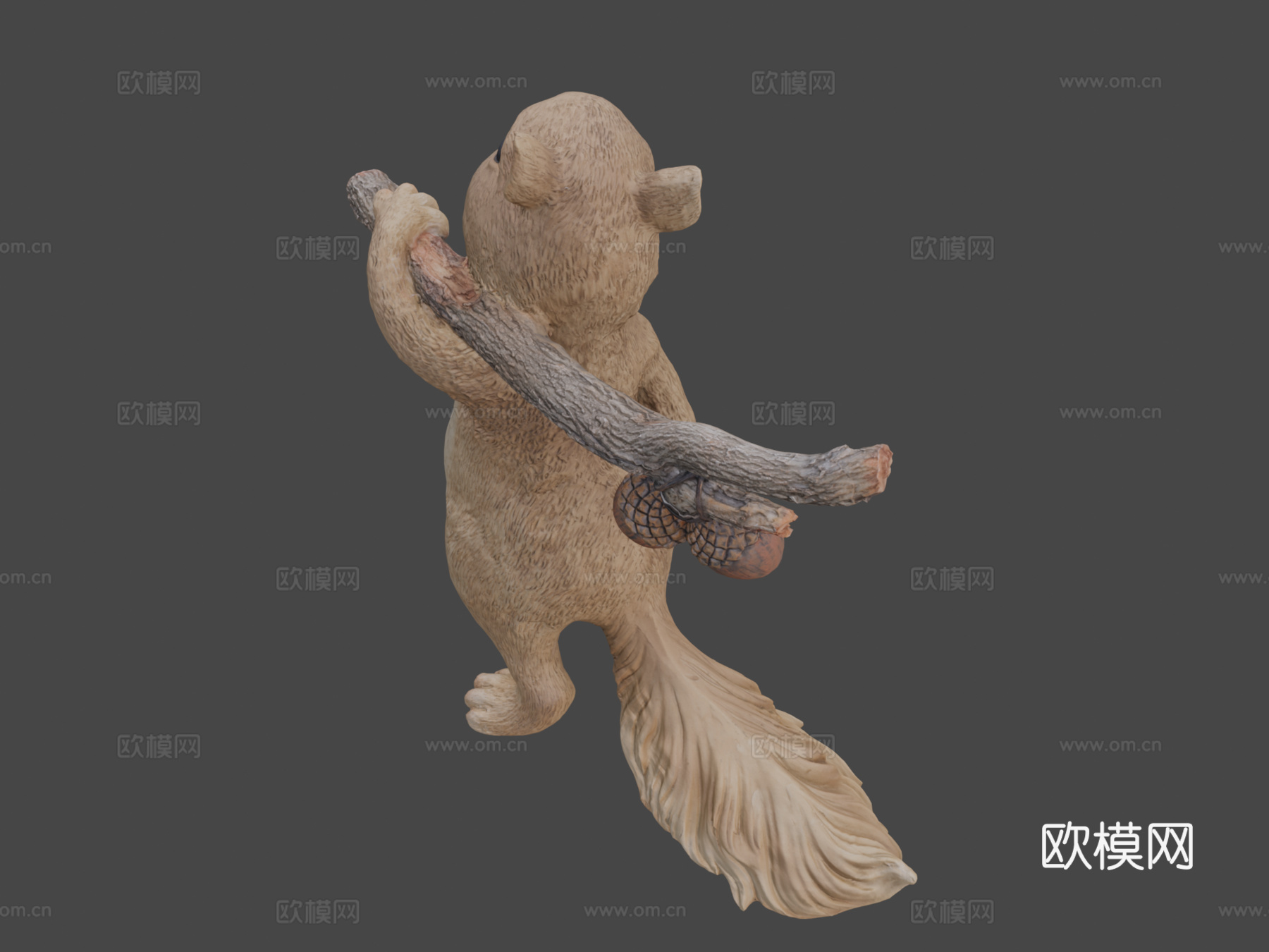 松鼠与橡果雕像-Metashape应用3d模型