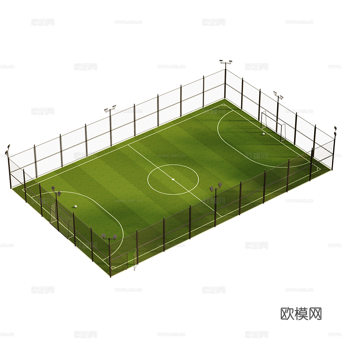 现代迷你足球场3d模型