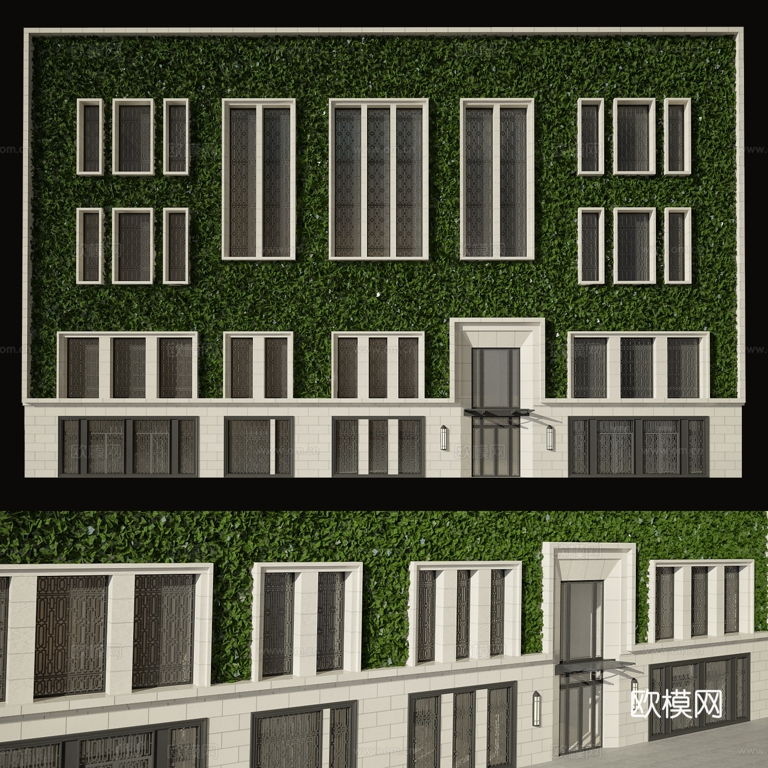 建筑外立面 外立面 窗户3d模型