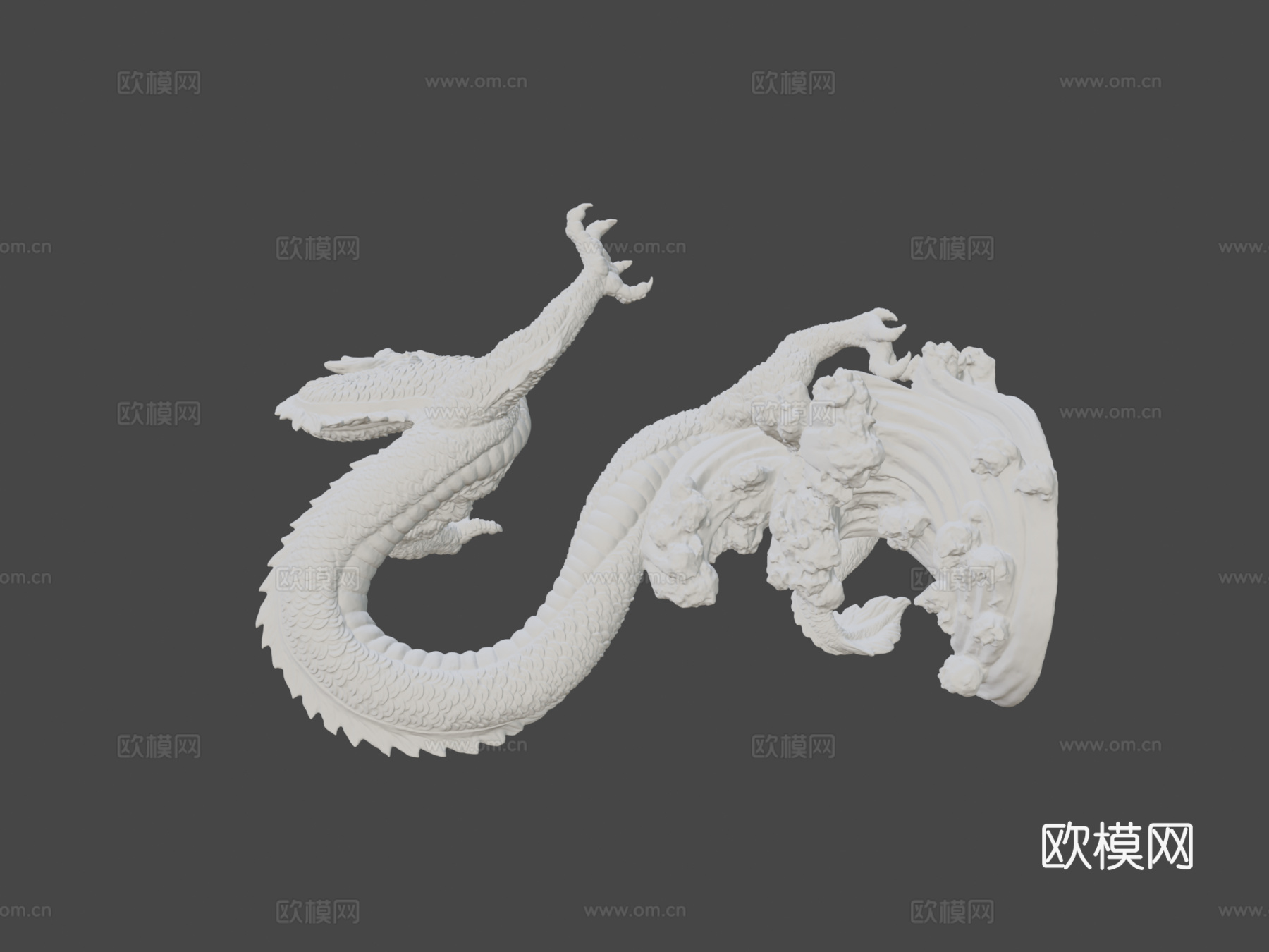 中国龙雕塑3d模型