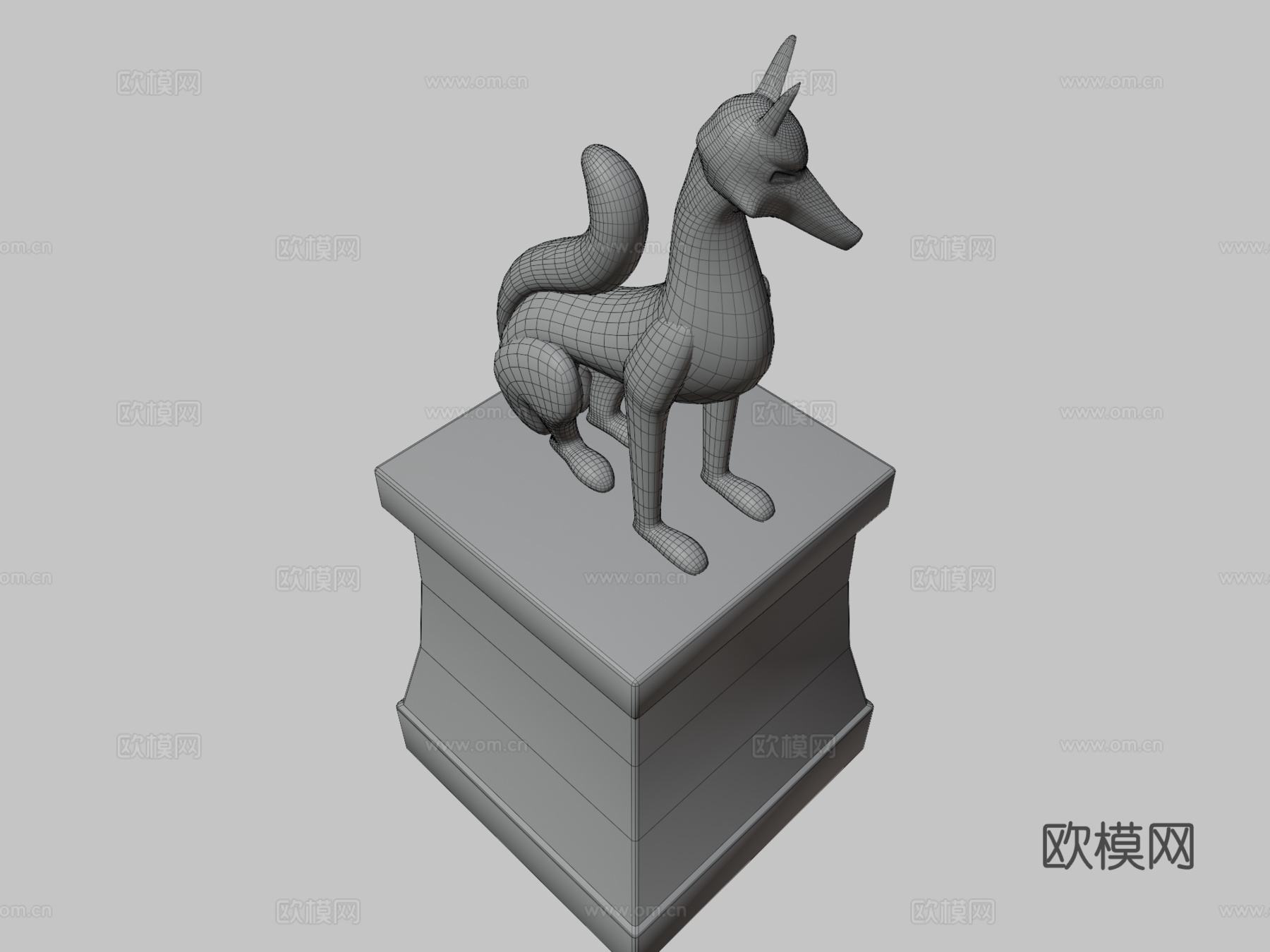 狐神社雕像3d模型
