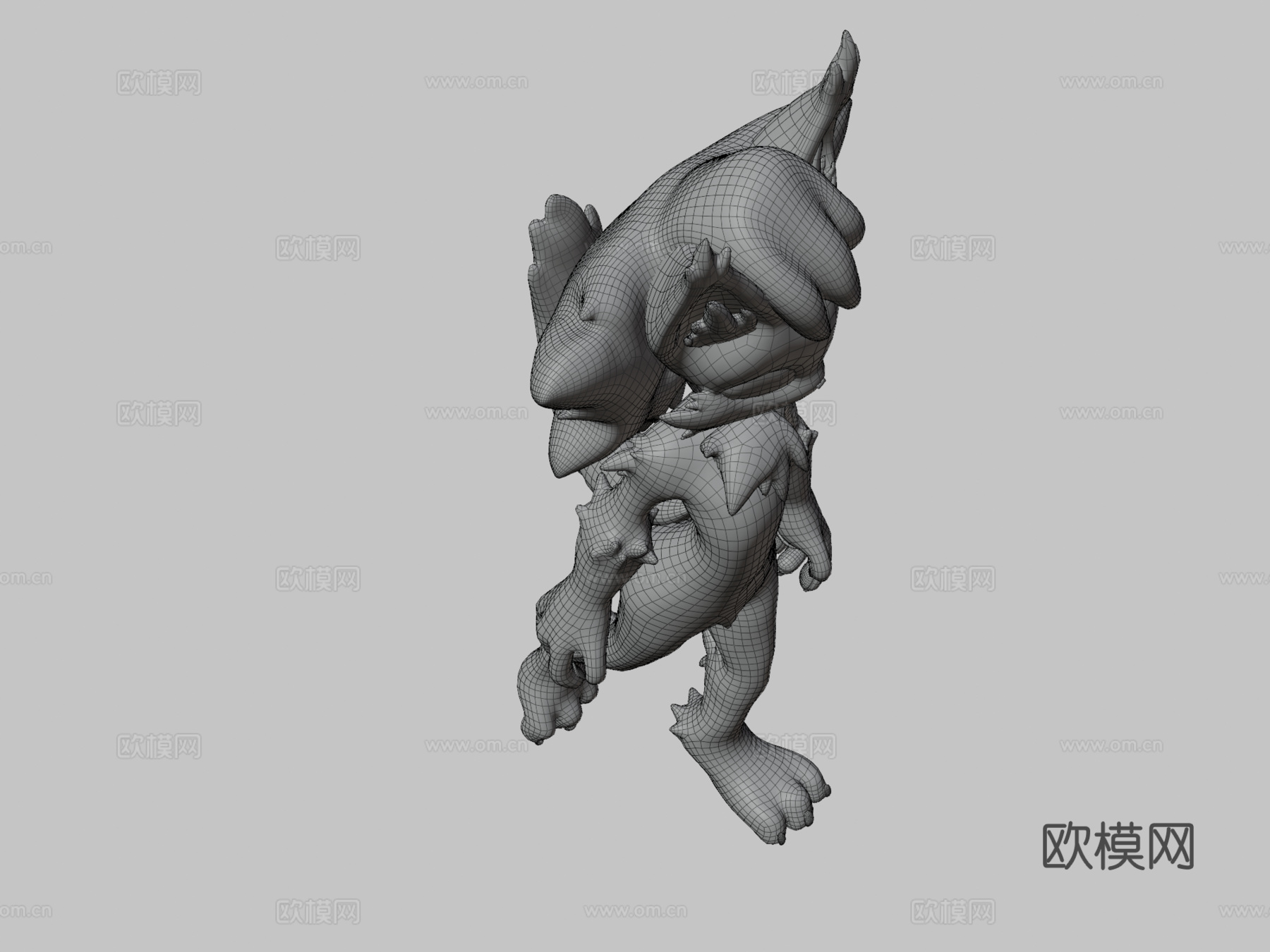 绿色毛茸女士3d模型