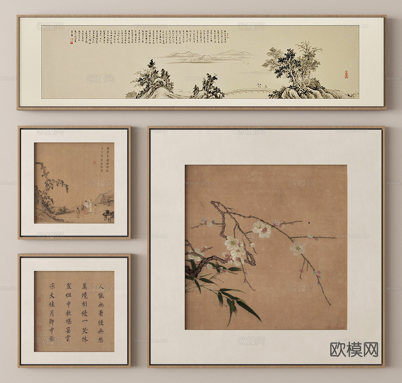 画框 字画 水墨画 挂画su模型