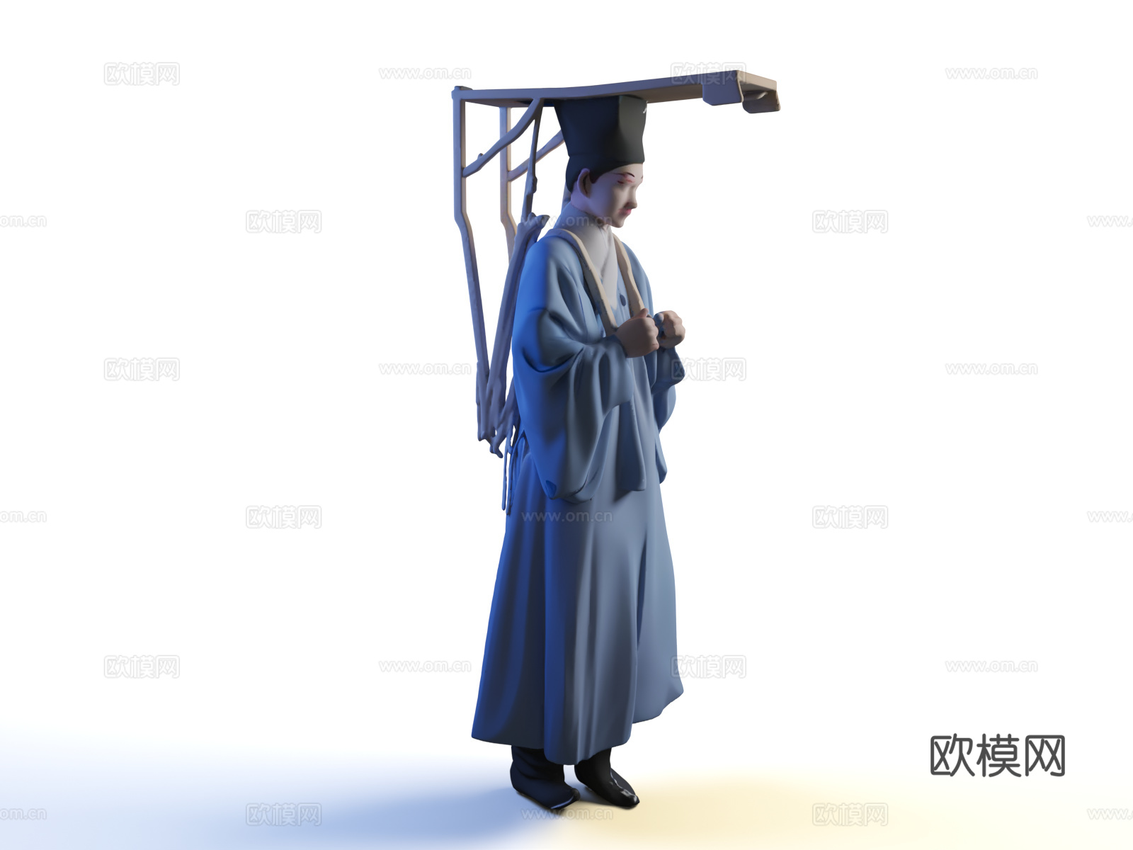 古代书生 赶考书生 科考秀才 古代状元3d模型