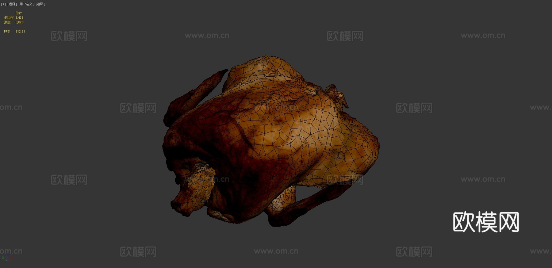 整只烤鸡3d模型