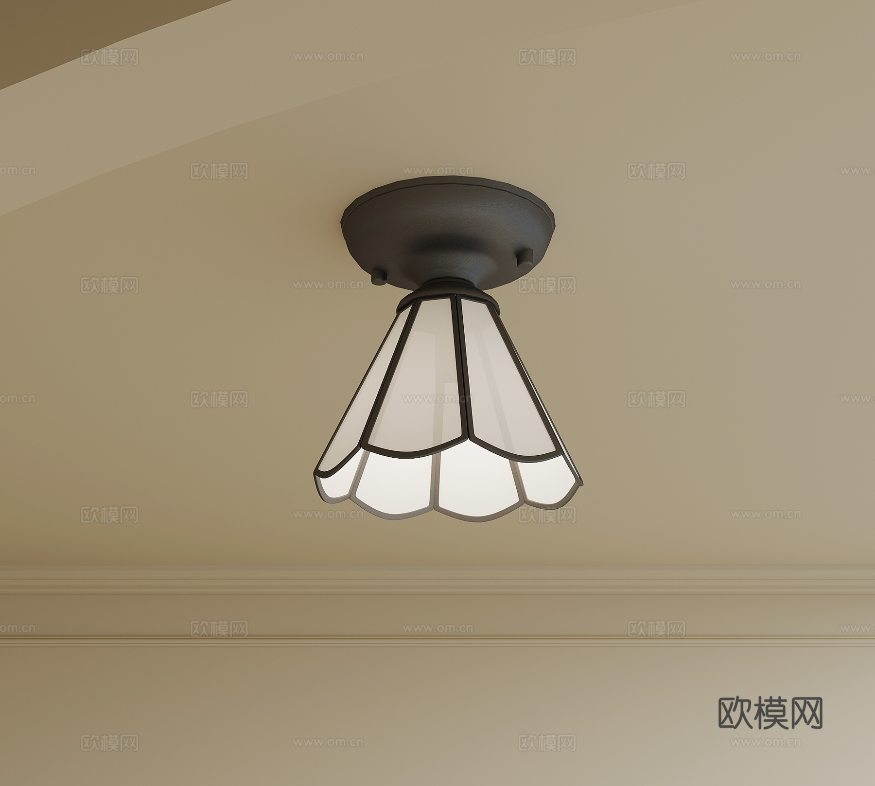 法式复古风吸顶灯3d模型