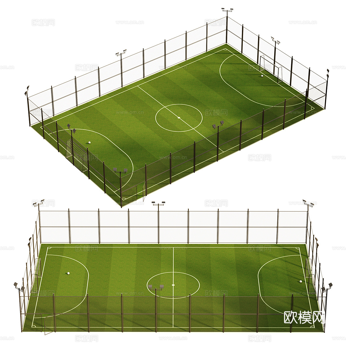现代迷你足球场3d模型