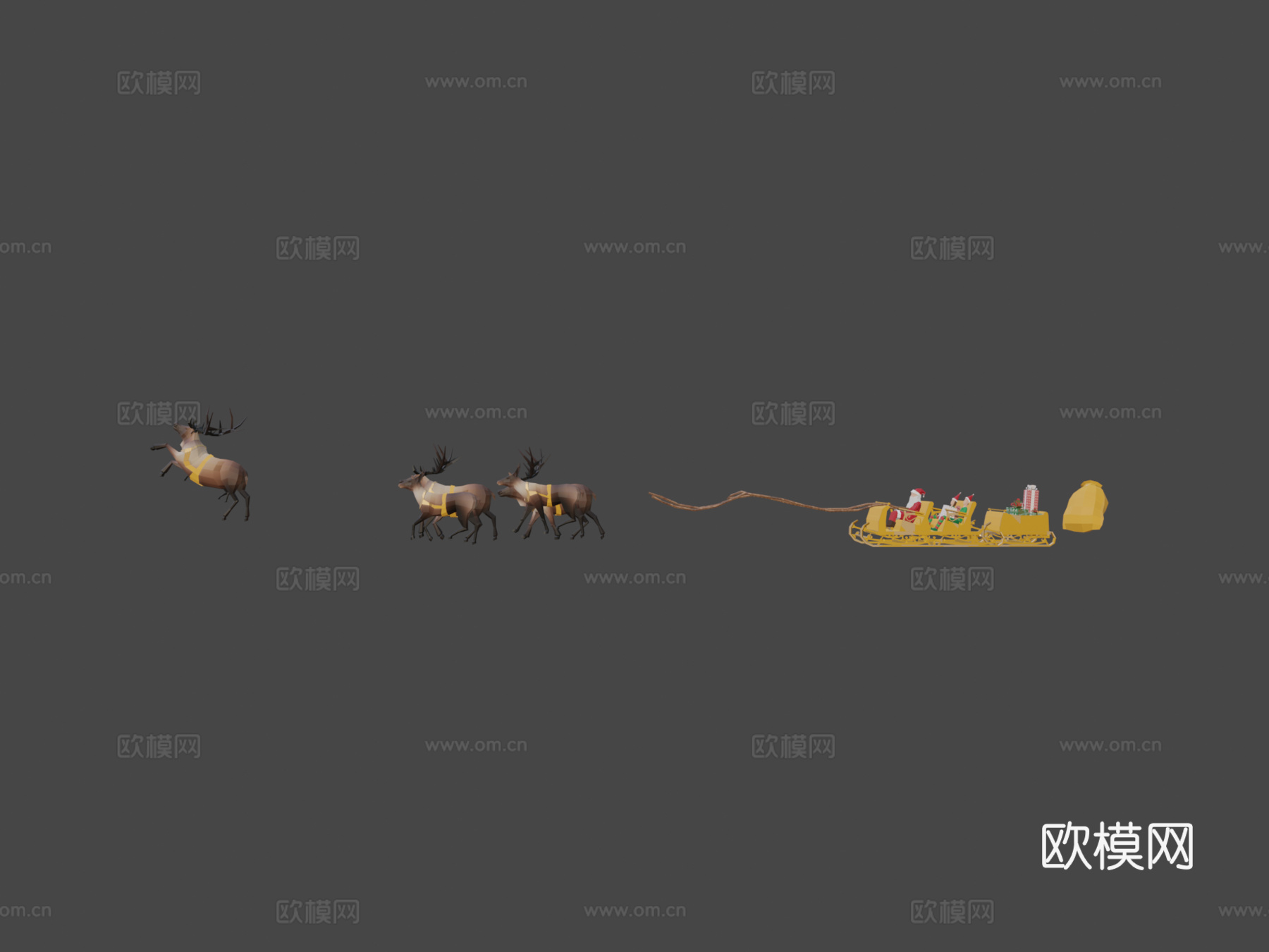 圣诞雪橇 - 制作中3d模型3d模型