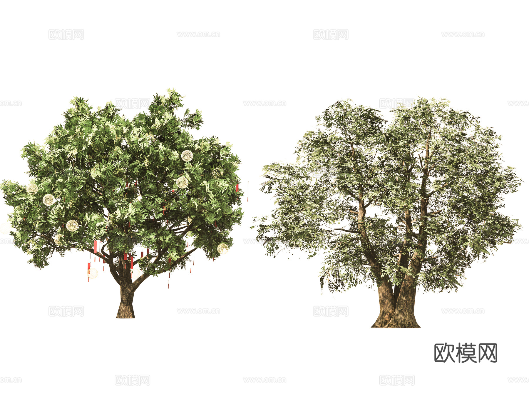 乔木 古树大树乔木 公园大型景观树 榕树景观树 参天大树许su模型