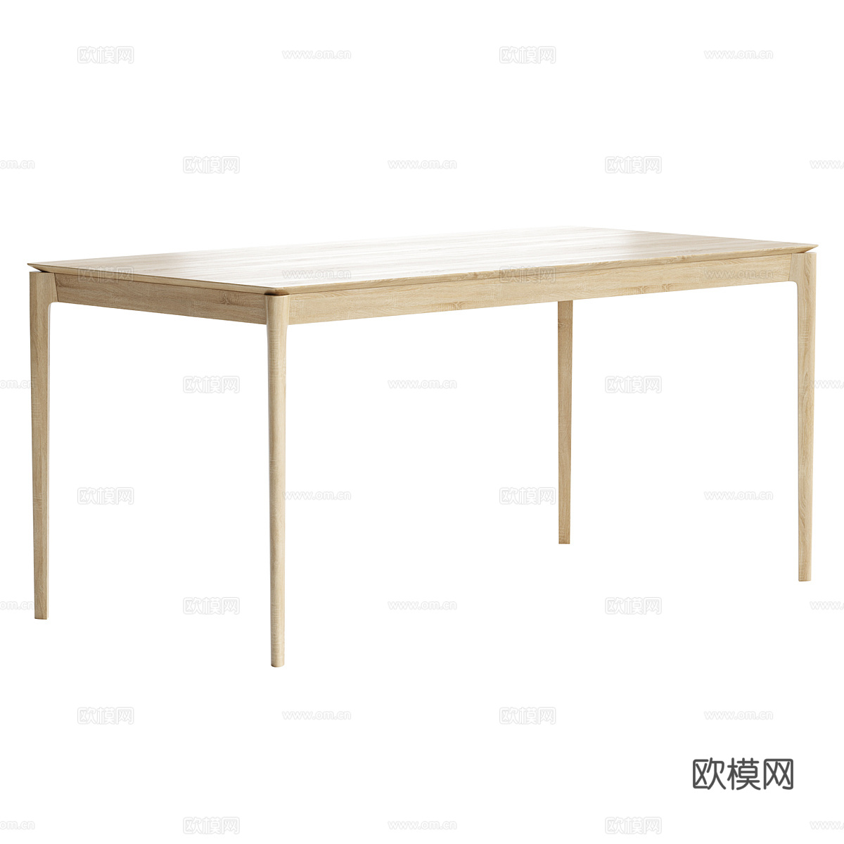 现代意式极简实木餐桌3d模型