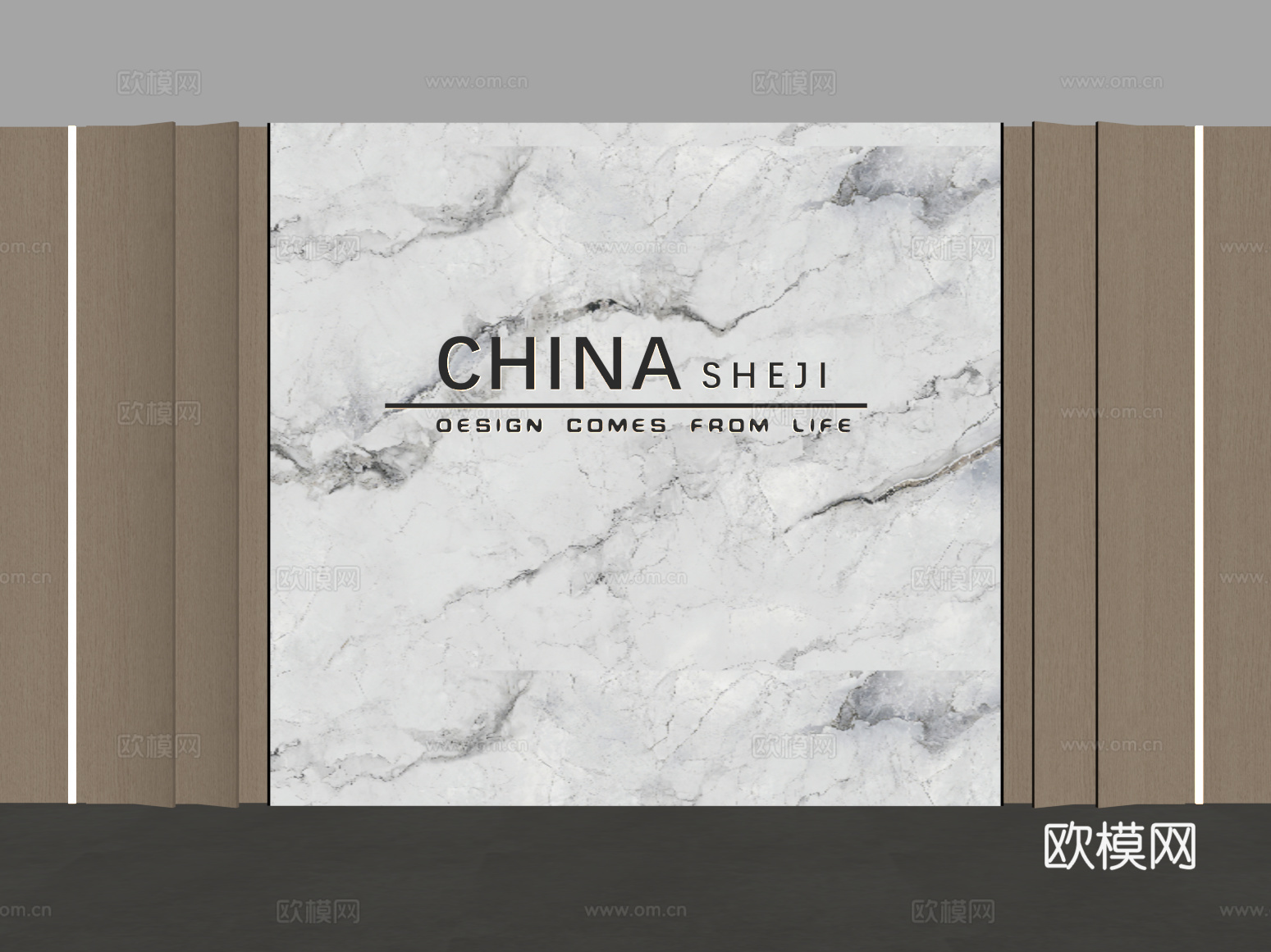 形象墙 现代形象墙 前台背景墙su模型