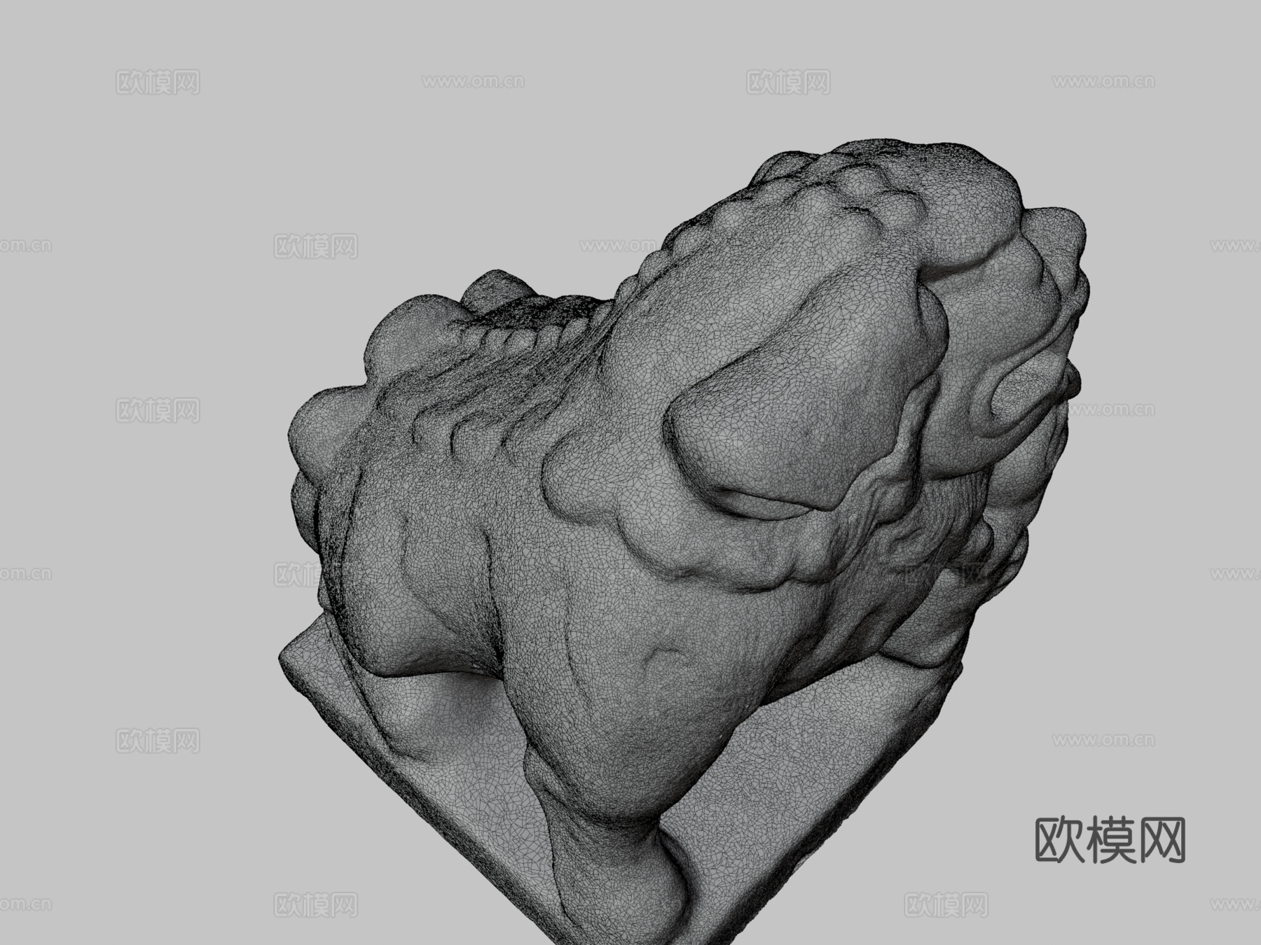 雕像-寺庙风狮3d模型