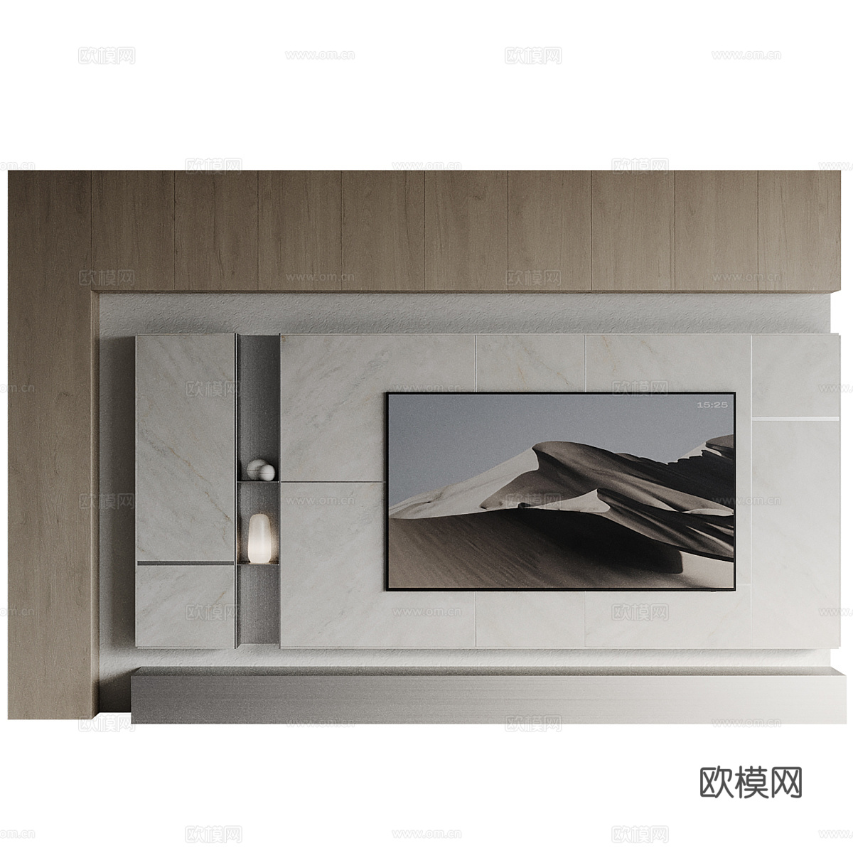 现代意式极简电视背景墙3d模型