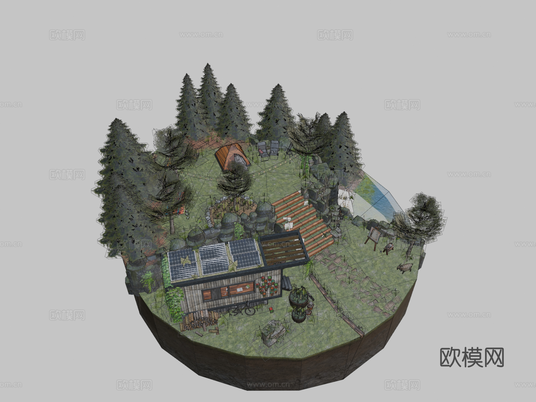 生态场景立体模型3d模型