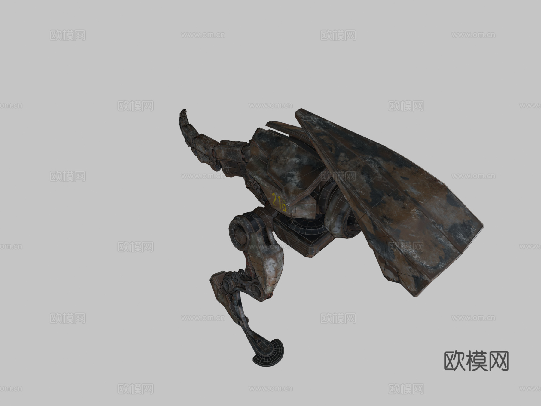 机械霸王龙咆哮动画3d模型