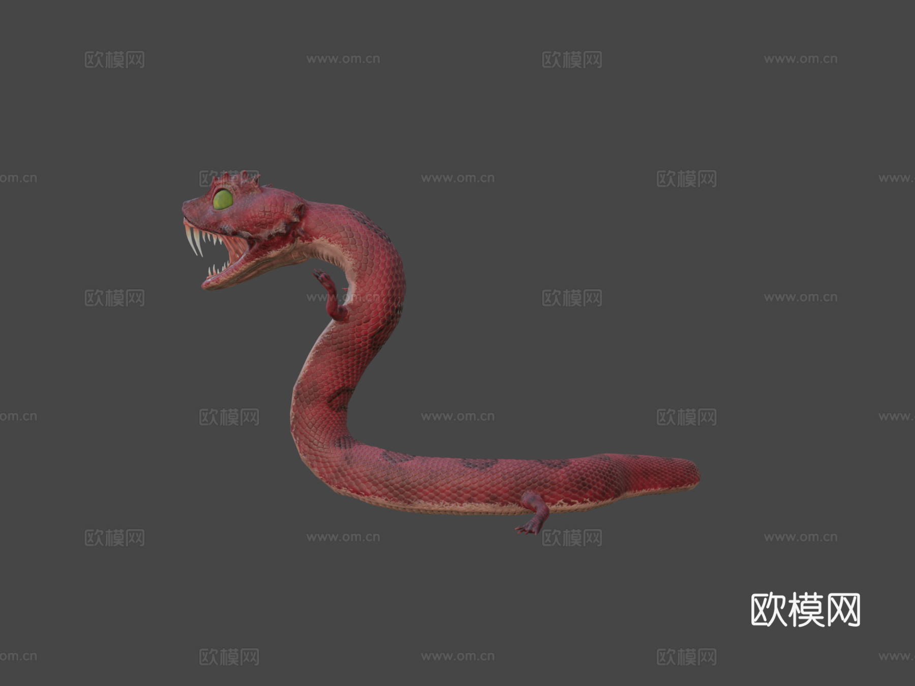 红色蜥蜴3d模型