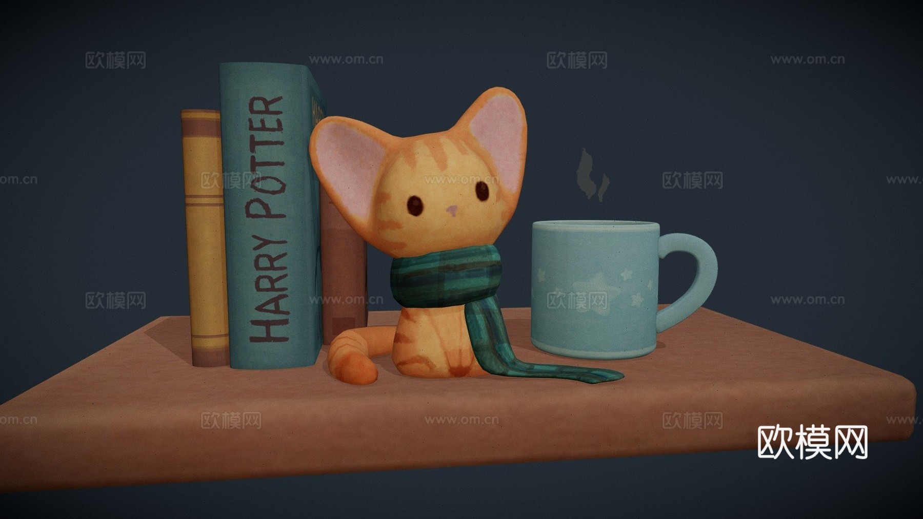 猫与书3d模型