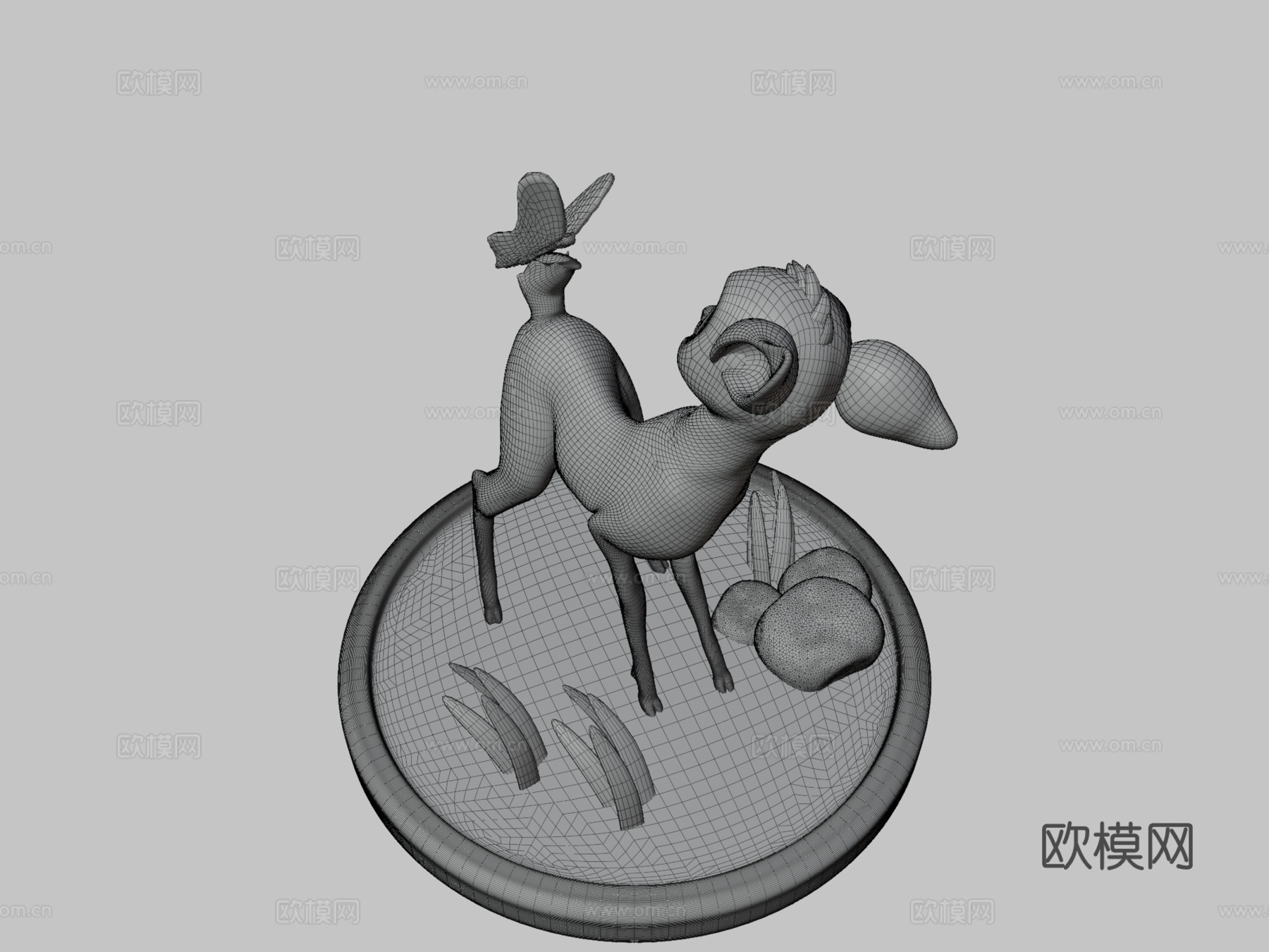 小鹿斑比蝴蝶3d模型