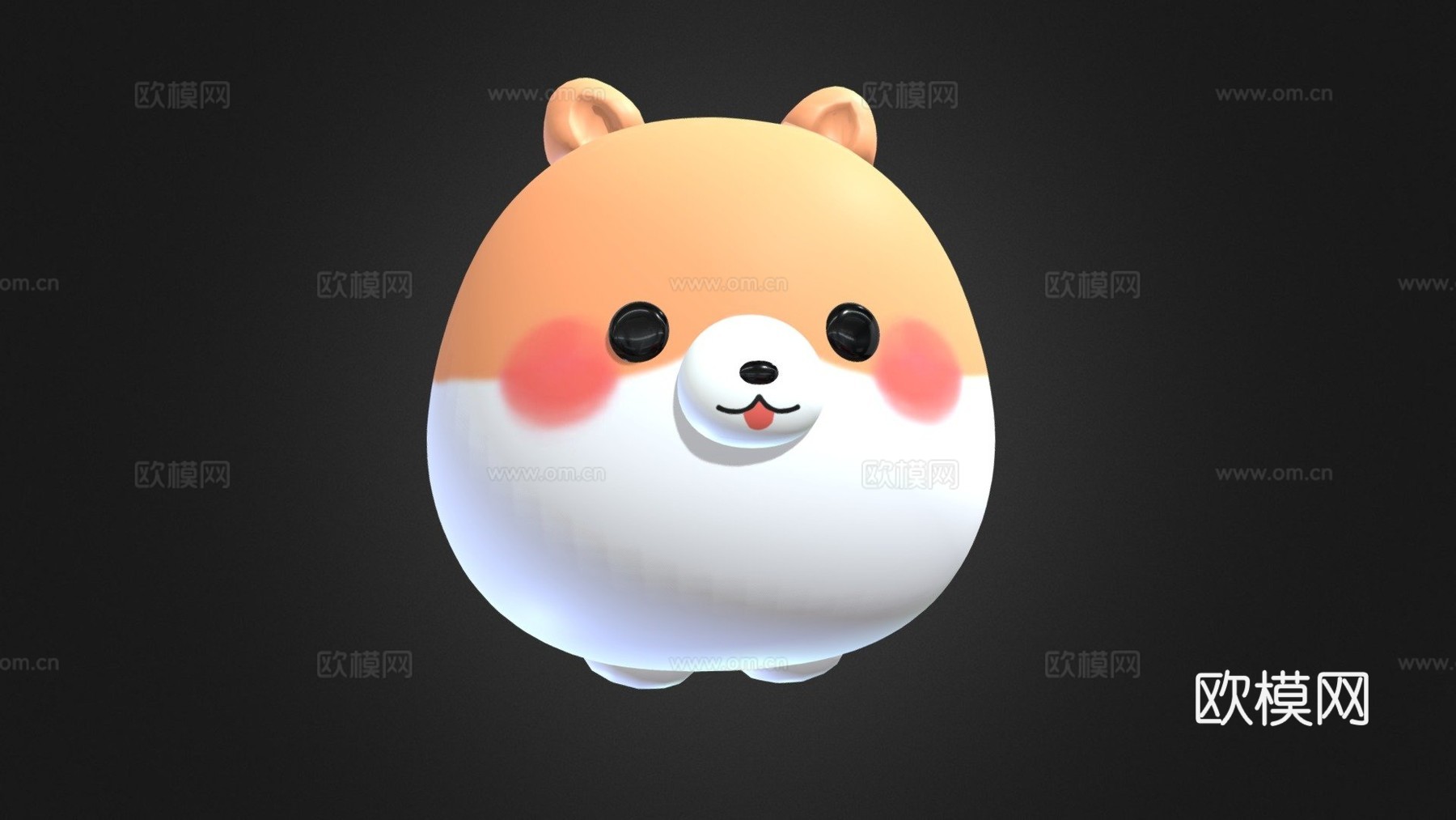博美犬布可爱毛绒玩具3d模型