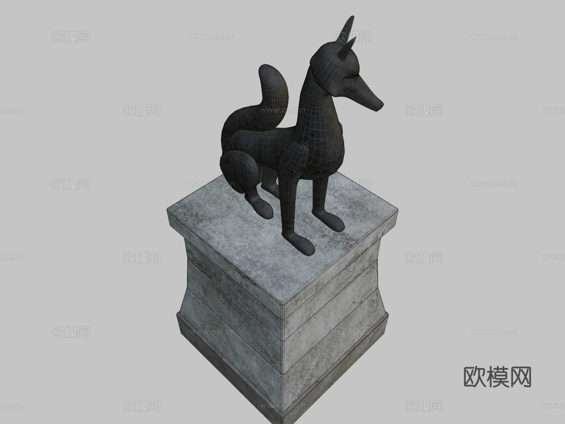 狐神社雕像3d模型