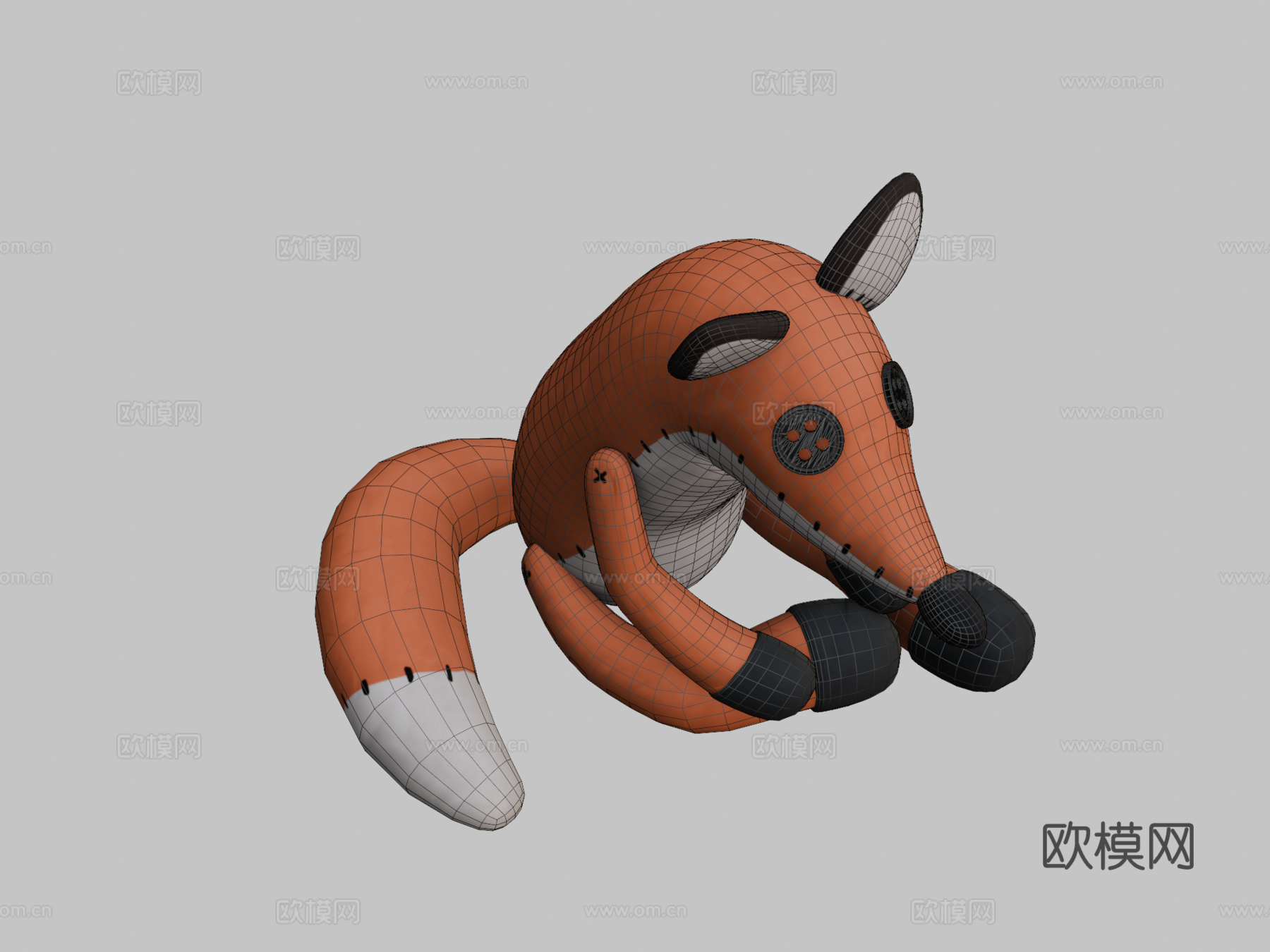 狐狸毛绒玩具3d模型3d模型