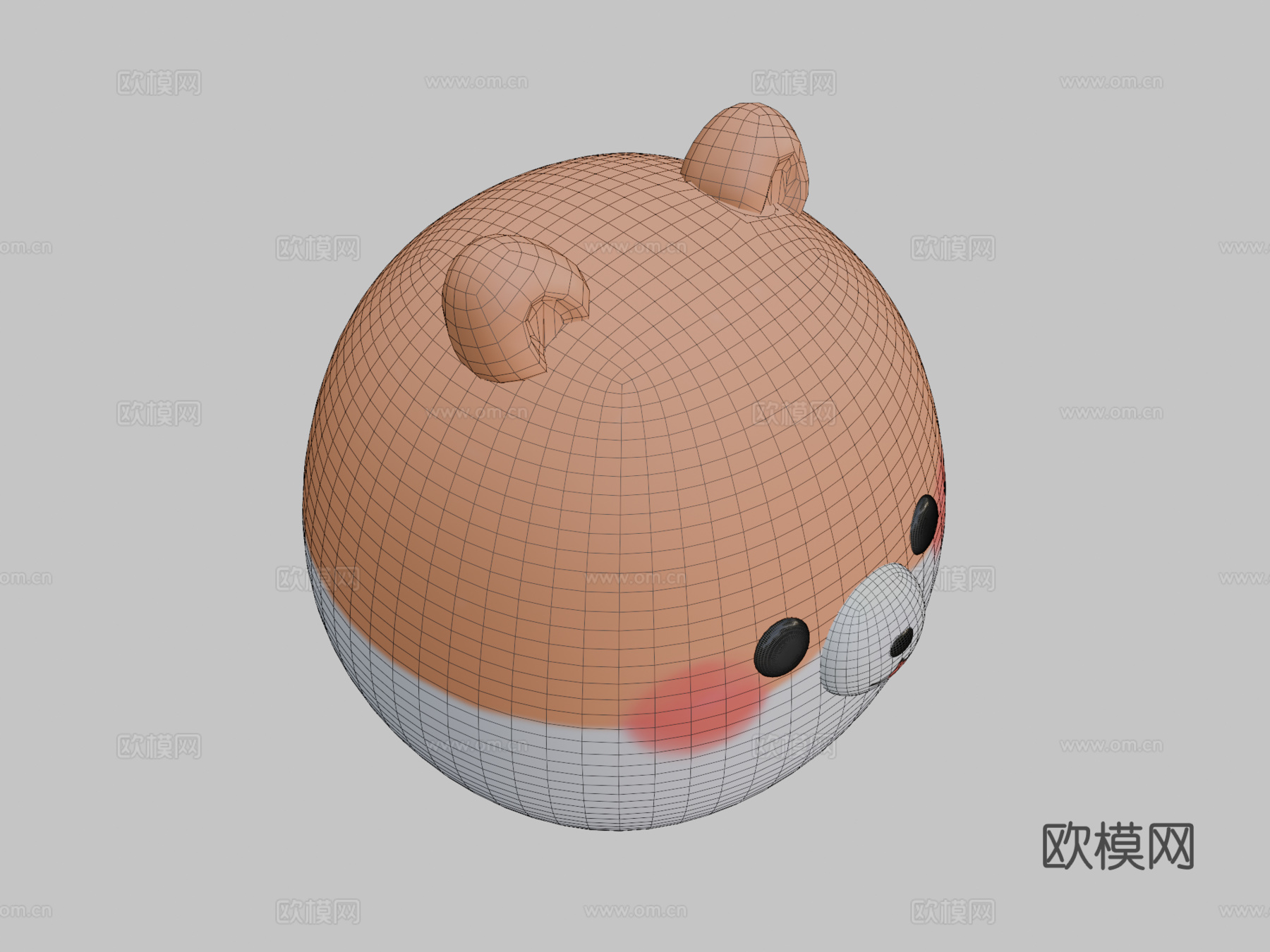 博美犬布可爱毛绒玩具3d模型