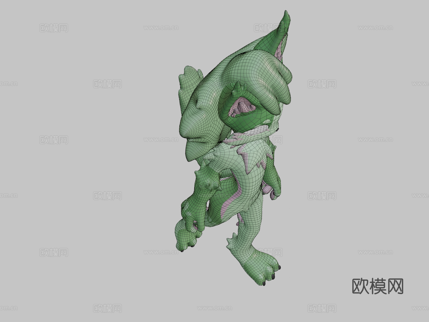 绿色毛茸女士3d模型