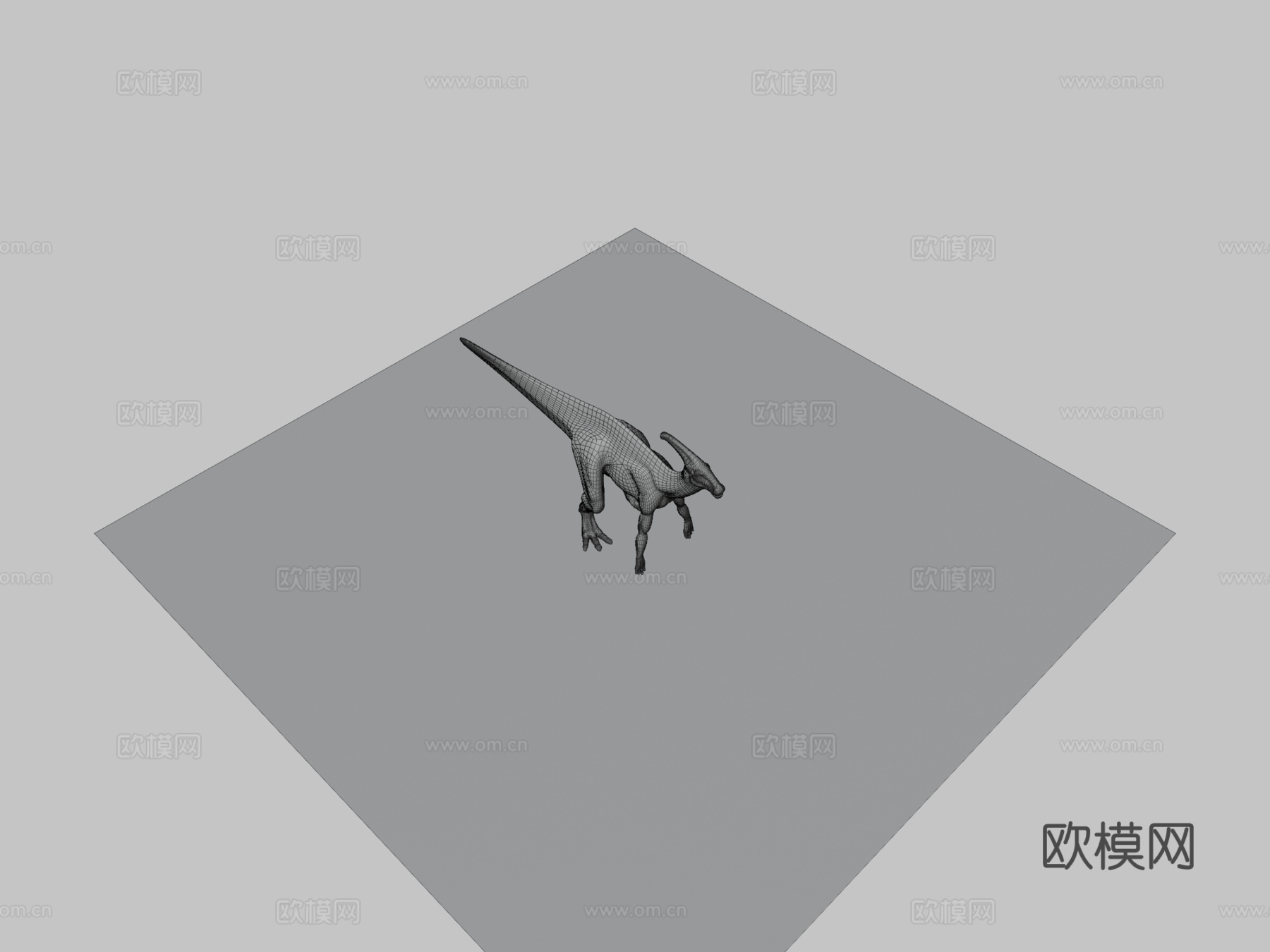 副栉龙行走循环3d模型