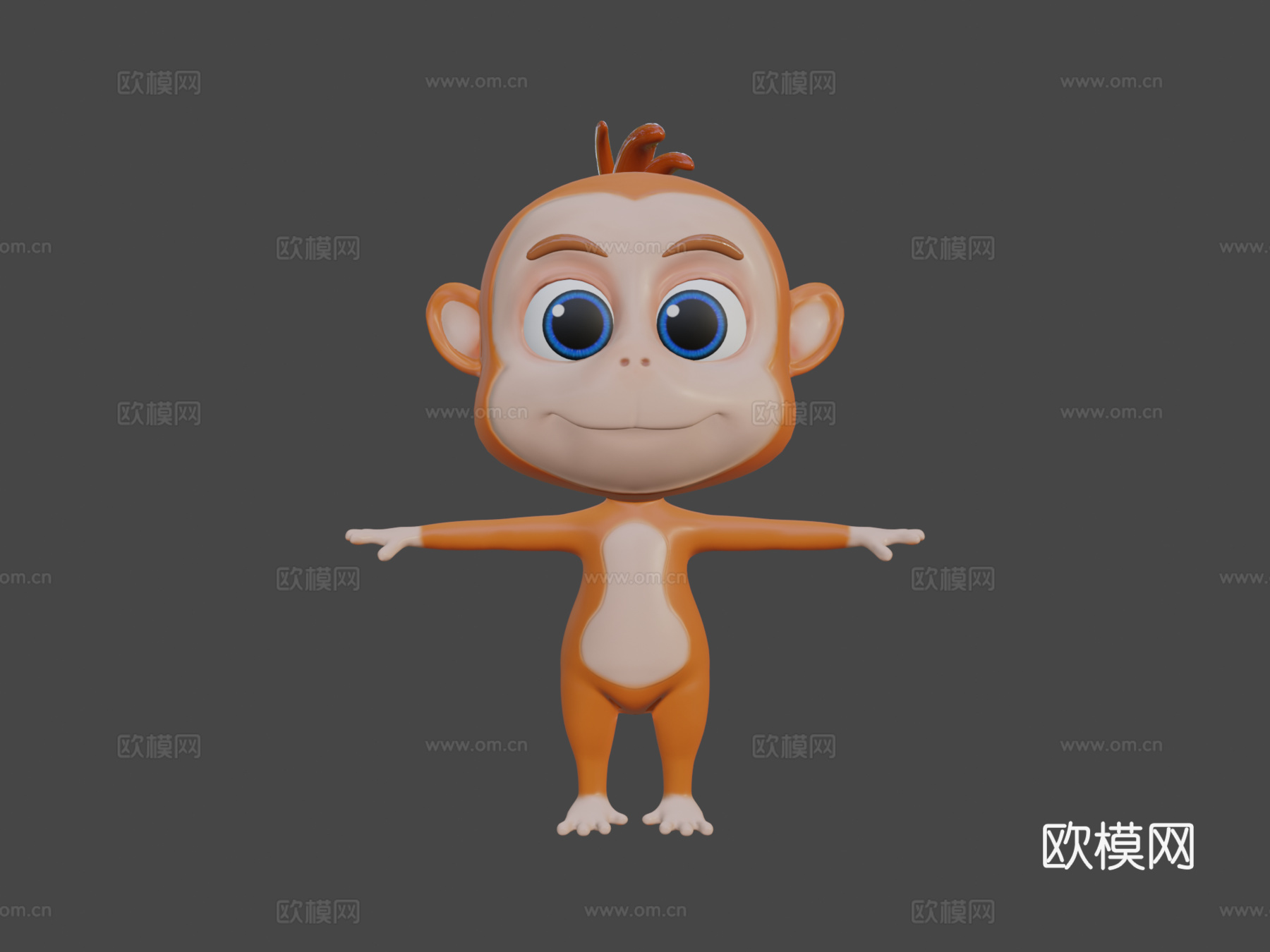 资产 - 卡通 - 动物 - 猴子 - 绑定3D3d模型