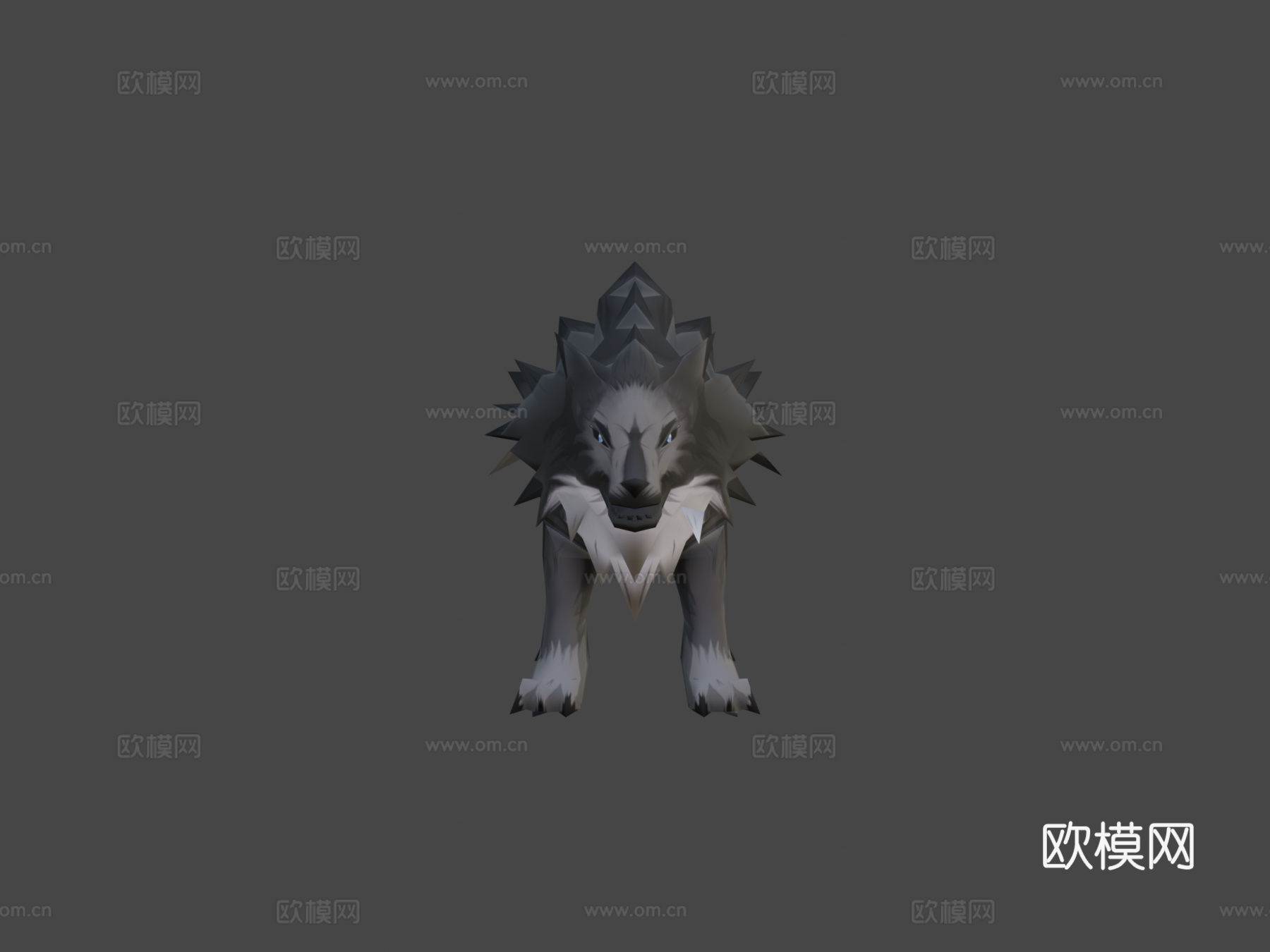 动漫狼低多边形3d模型3d模型