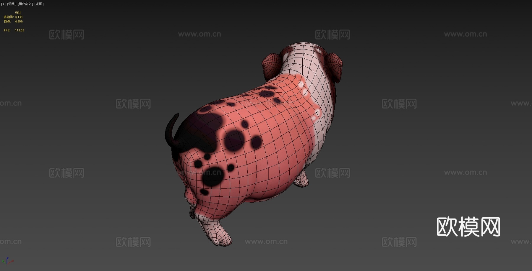 迷你小猪3d模型