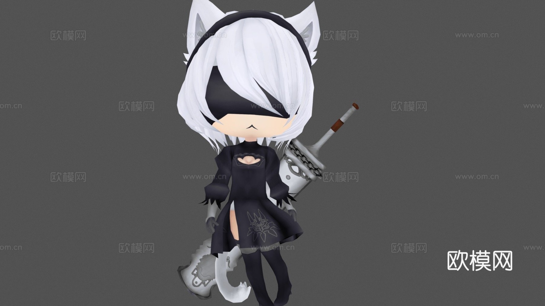 猫娘尤尔哈2B3d模型