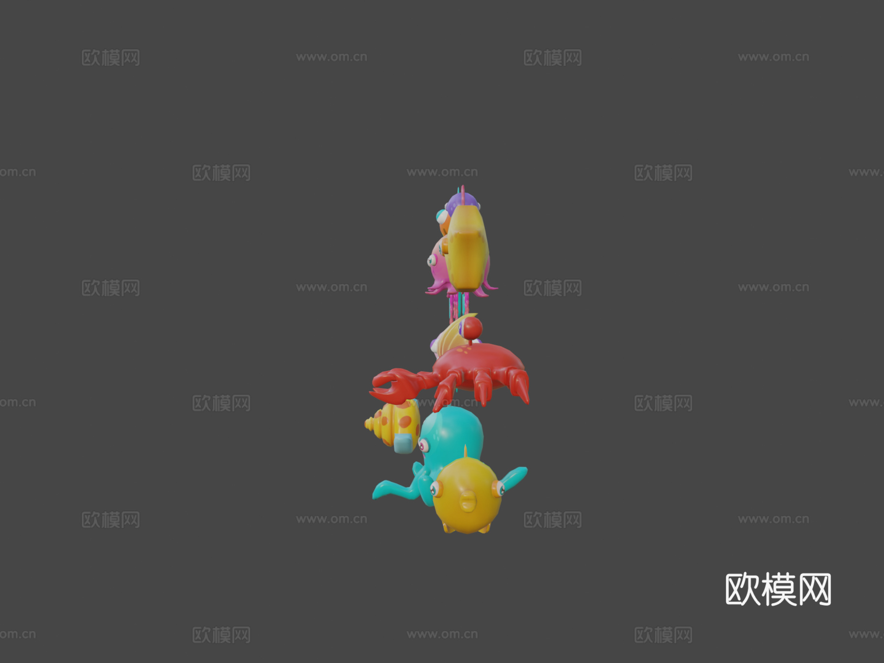 卡通鱼33d模型