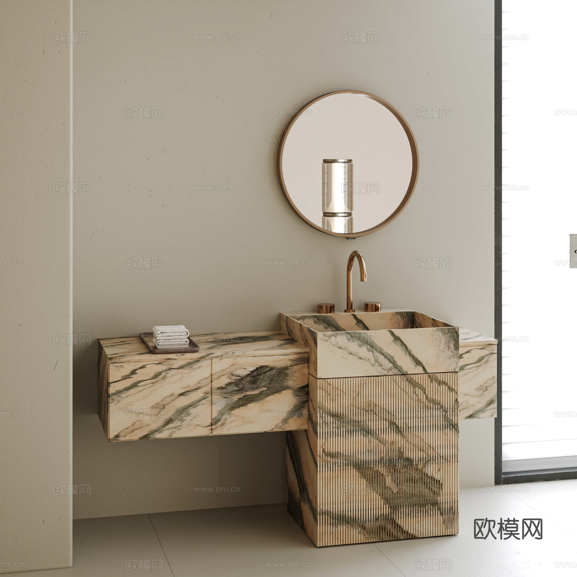 现代洗手台3d模型