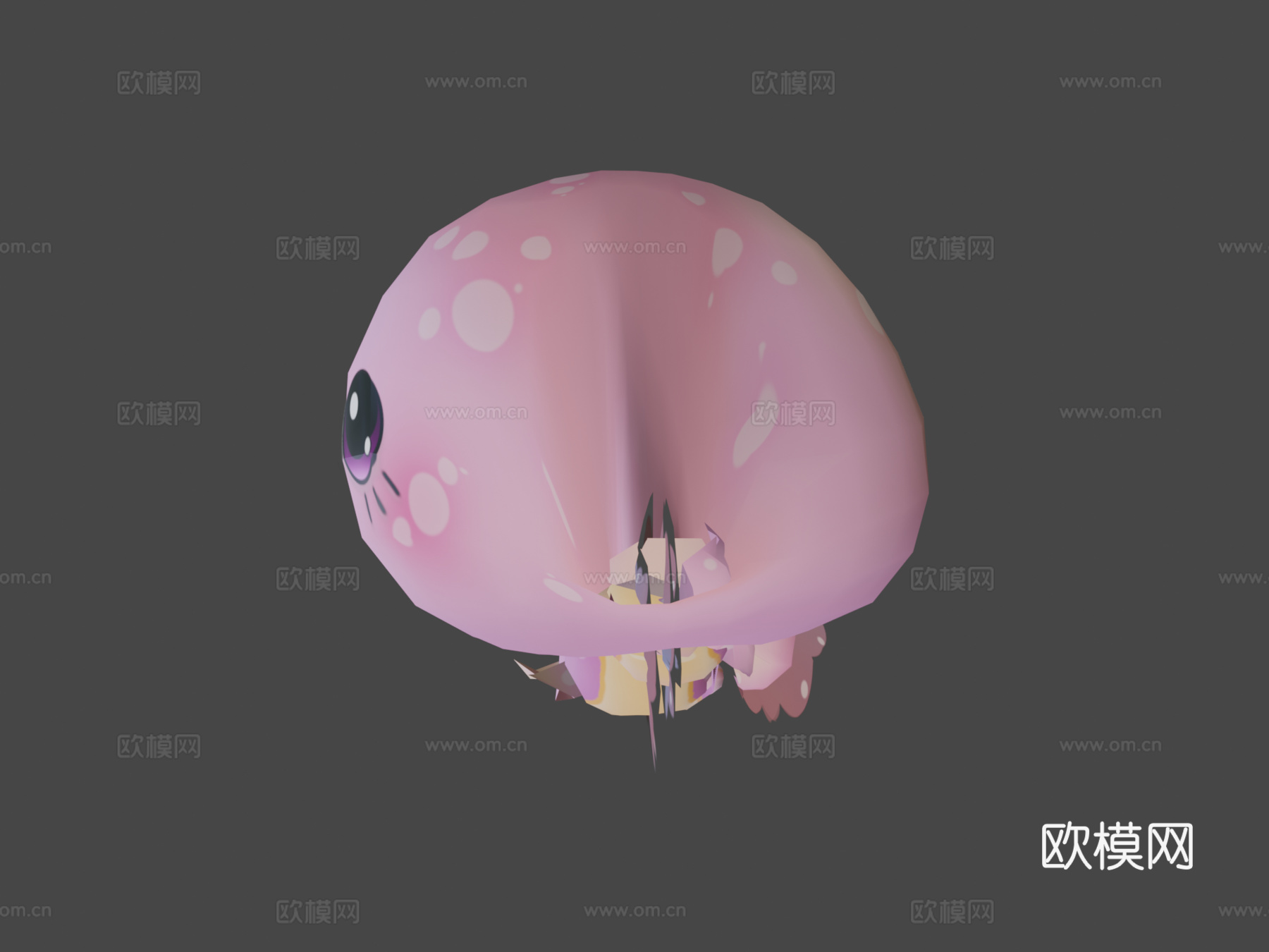 可爱美西螈-游戏就绪3d模型