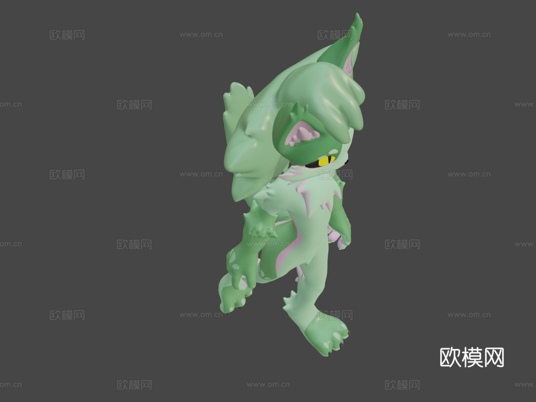 绿色毛茸女士3d模型