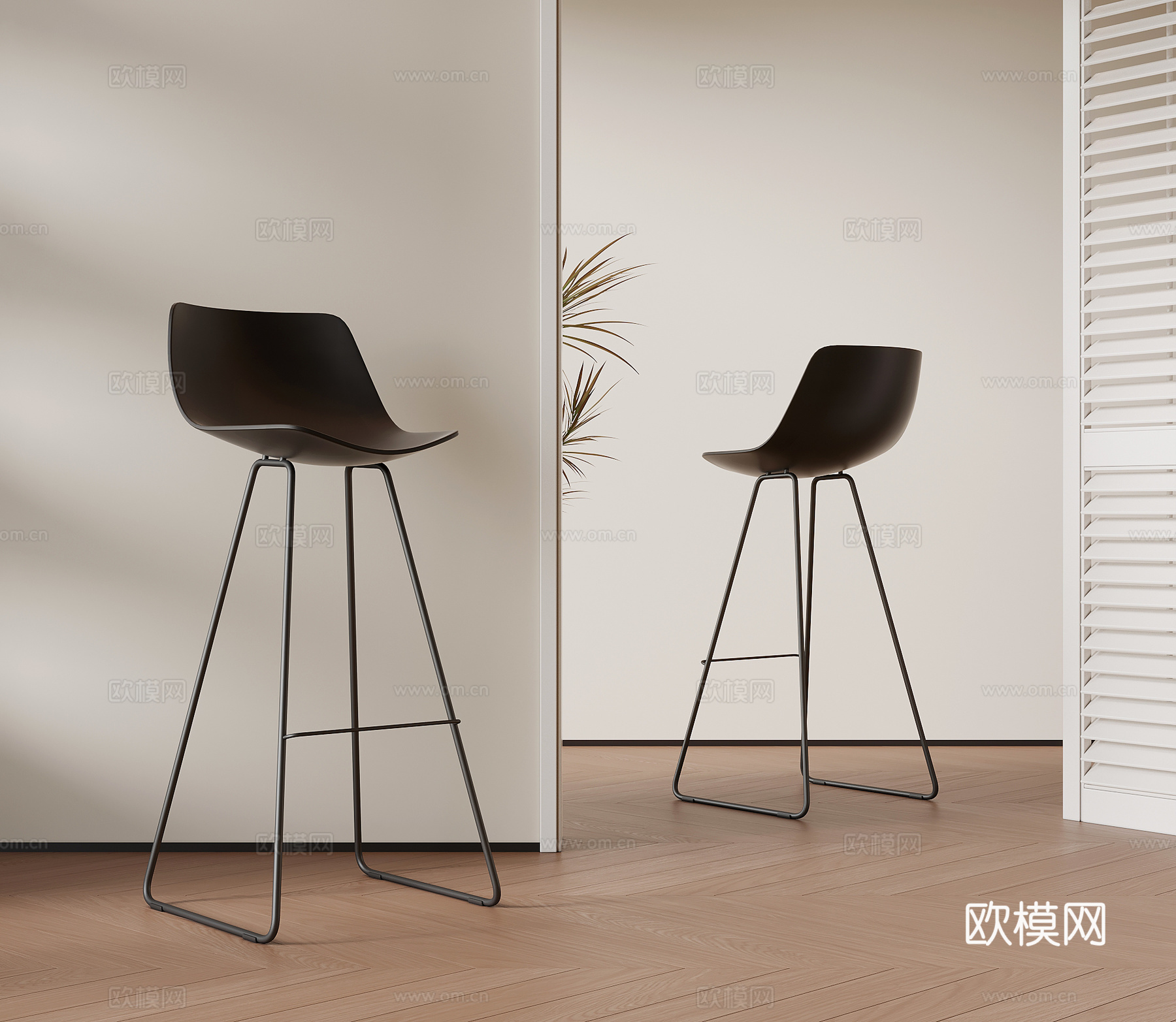 吧椅 现代简约吧椅su模型
