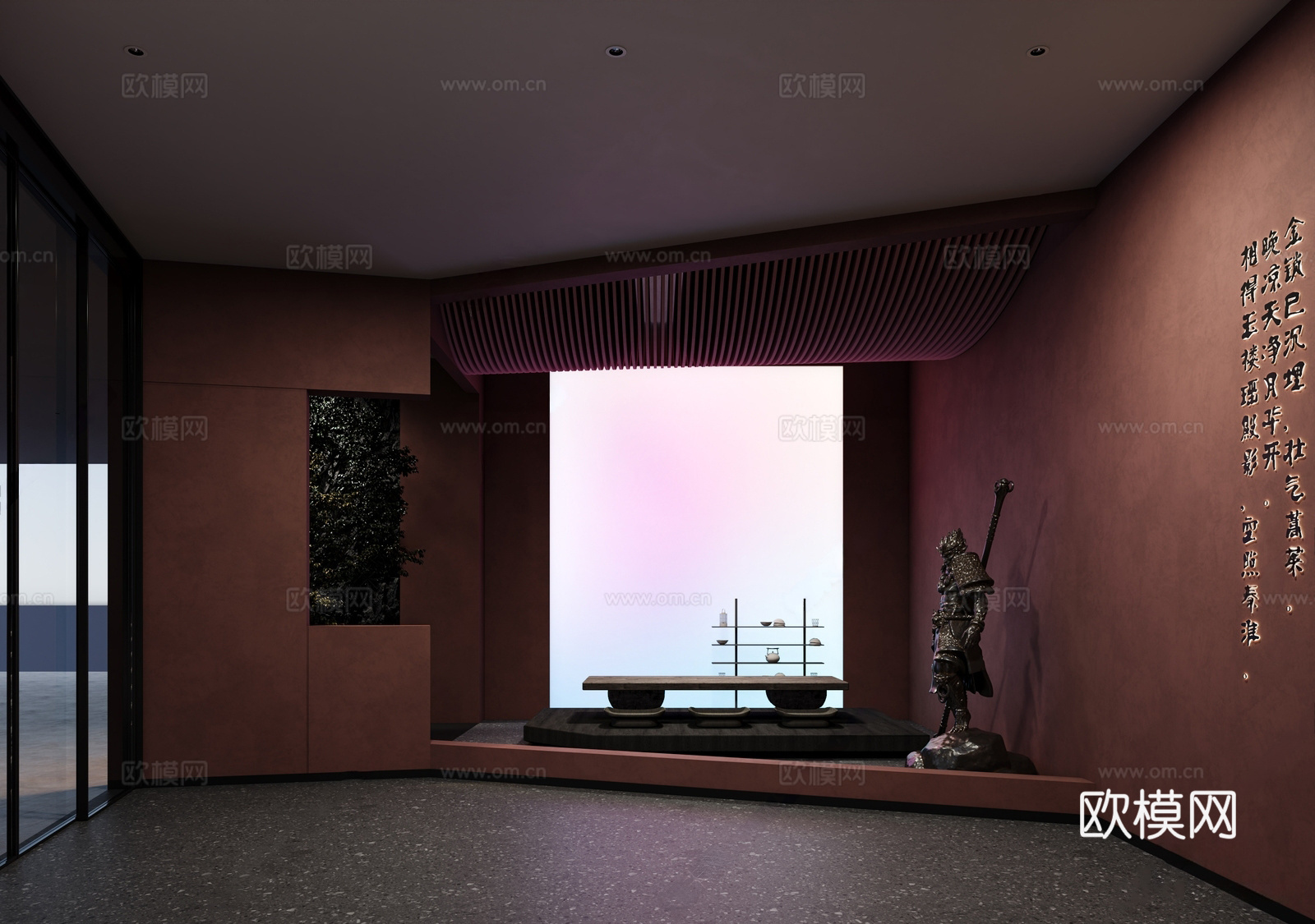 新中式禅意展厅 通用空间展厅 展厅 商用展厅3d模型