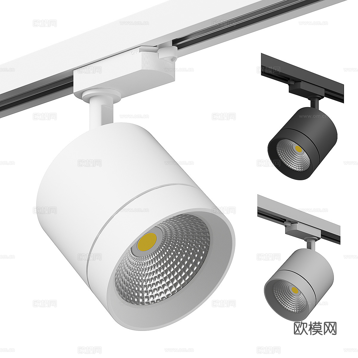 现代意式极简轨道射灯 磁吸射灯3d模型