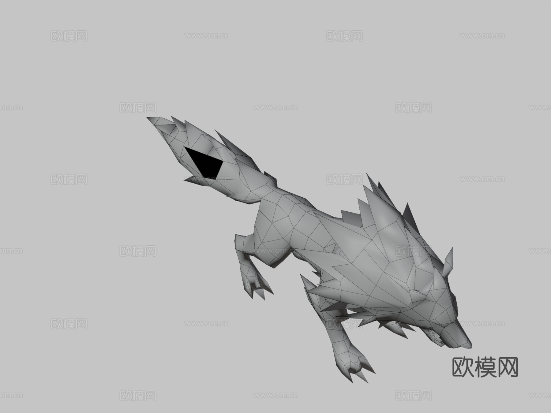 动漫狼低多边形3d模型3d模型
