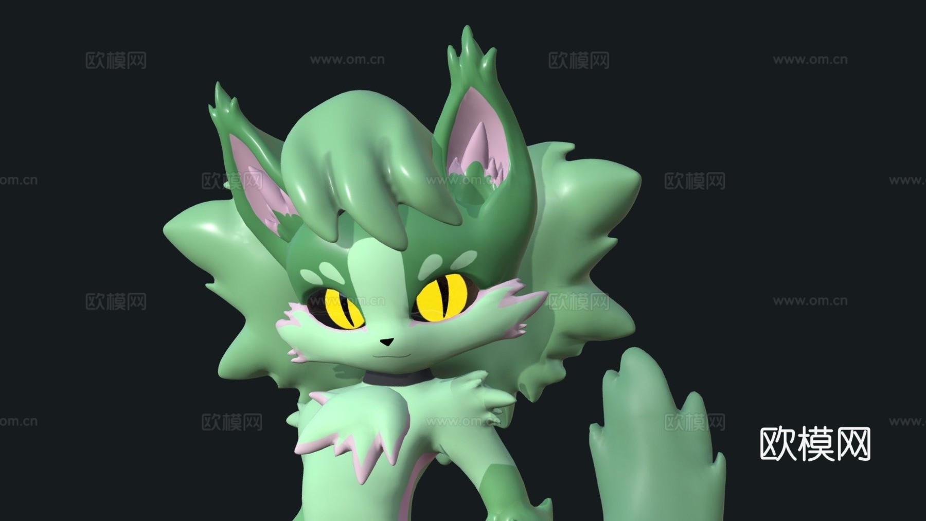 绿色毛茸女士3d模型